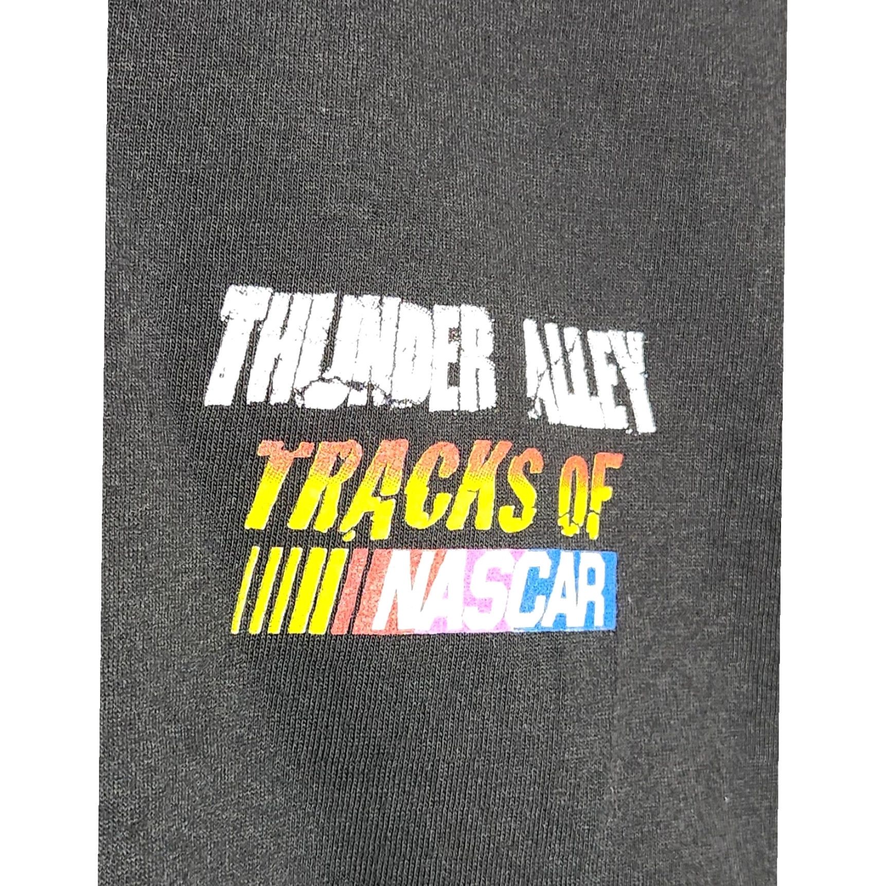 NASCAR VINTAGE Nascar Tracks of Thunder Alley Racing Race Car Double Sided Winston Shirt Mens 2XL Black Size US XXL / EU 58 / 5 - 4 Thumbnail
