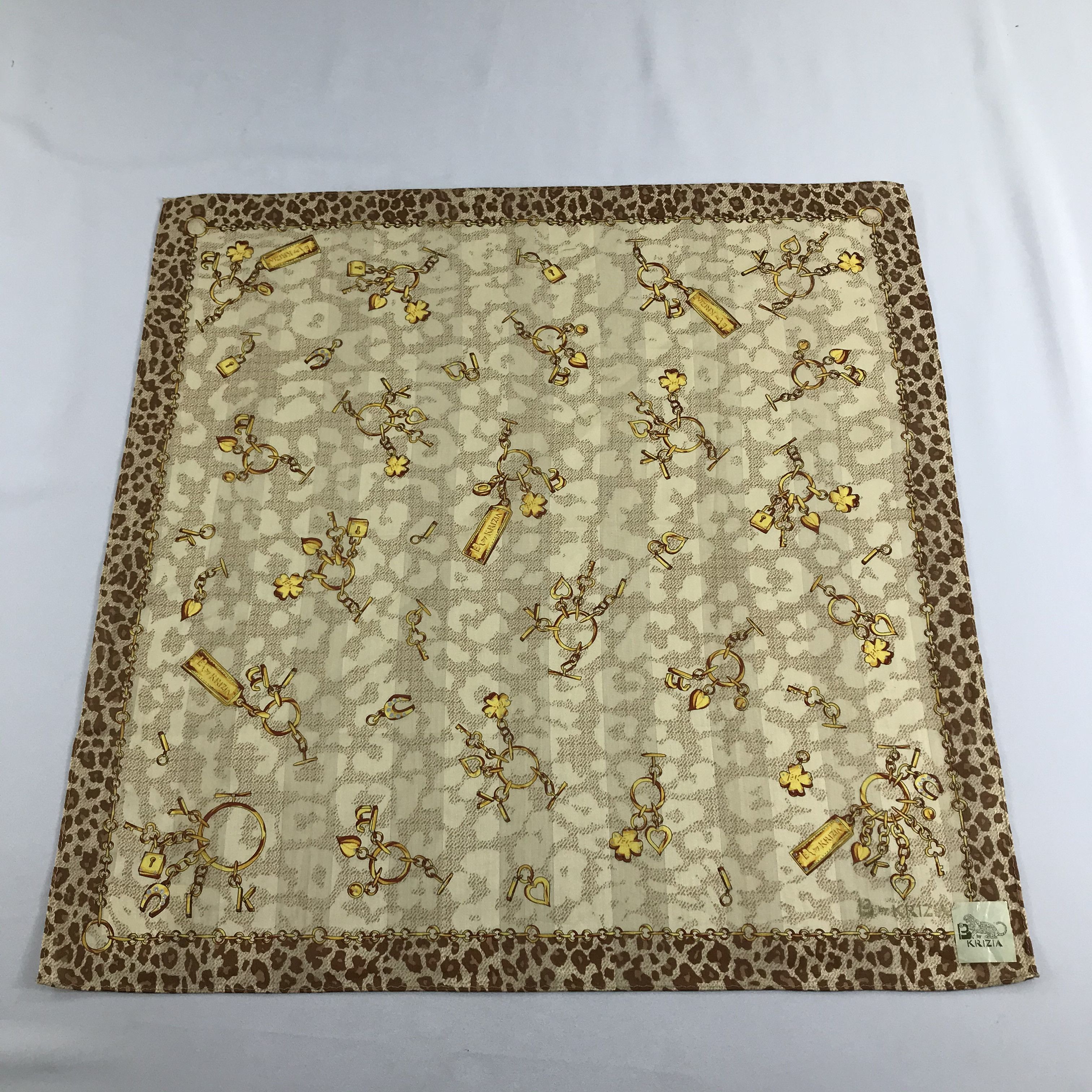 Krizia Uomo Krizia Uomo Leopard Handkerchief Neckerchief Bandana H853 Size ONE SIZE - 2 Thumbnail