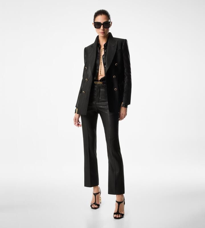 Tom Ford o1w1db10525 GI2971 Double-breasted Blazer in Black Size S / US 4 / IT 40 - 3 Thumbnail