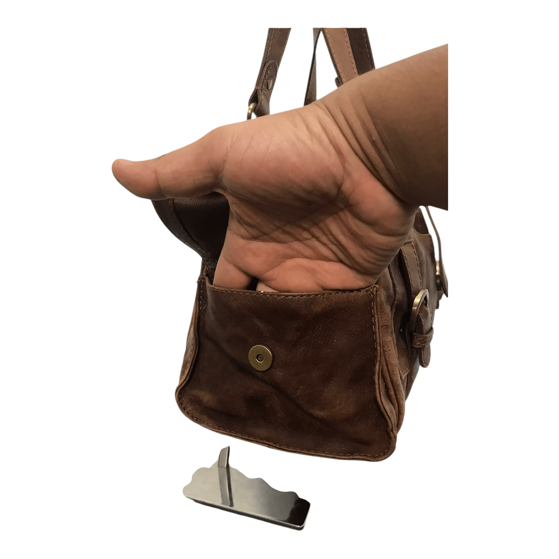 Leather N* 11 Brown Leather HandBag Size ONE SIZE - 5 Thumbnail