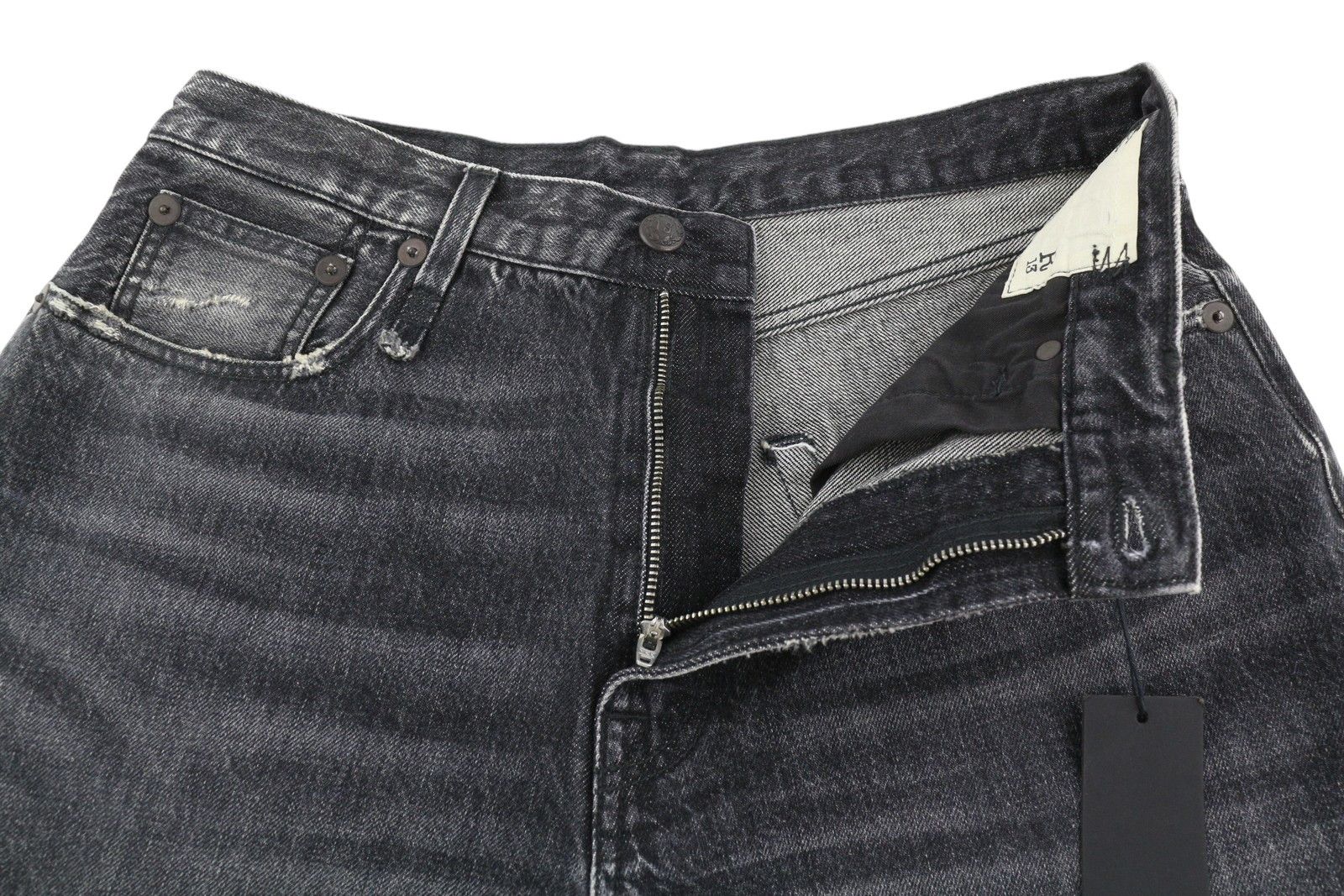 R13 ANKLED D'ARCY 27 Everit Black Faded Cropped Jeans 86222 Size 27" / US 4 / IT 40 - 5 Thumbnail