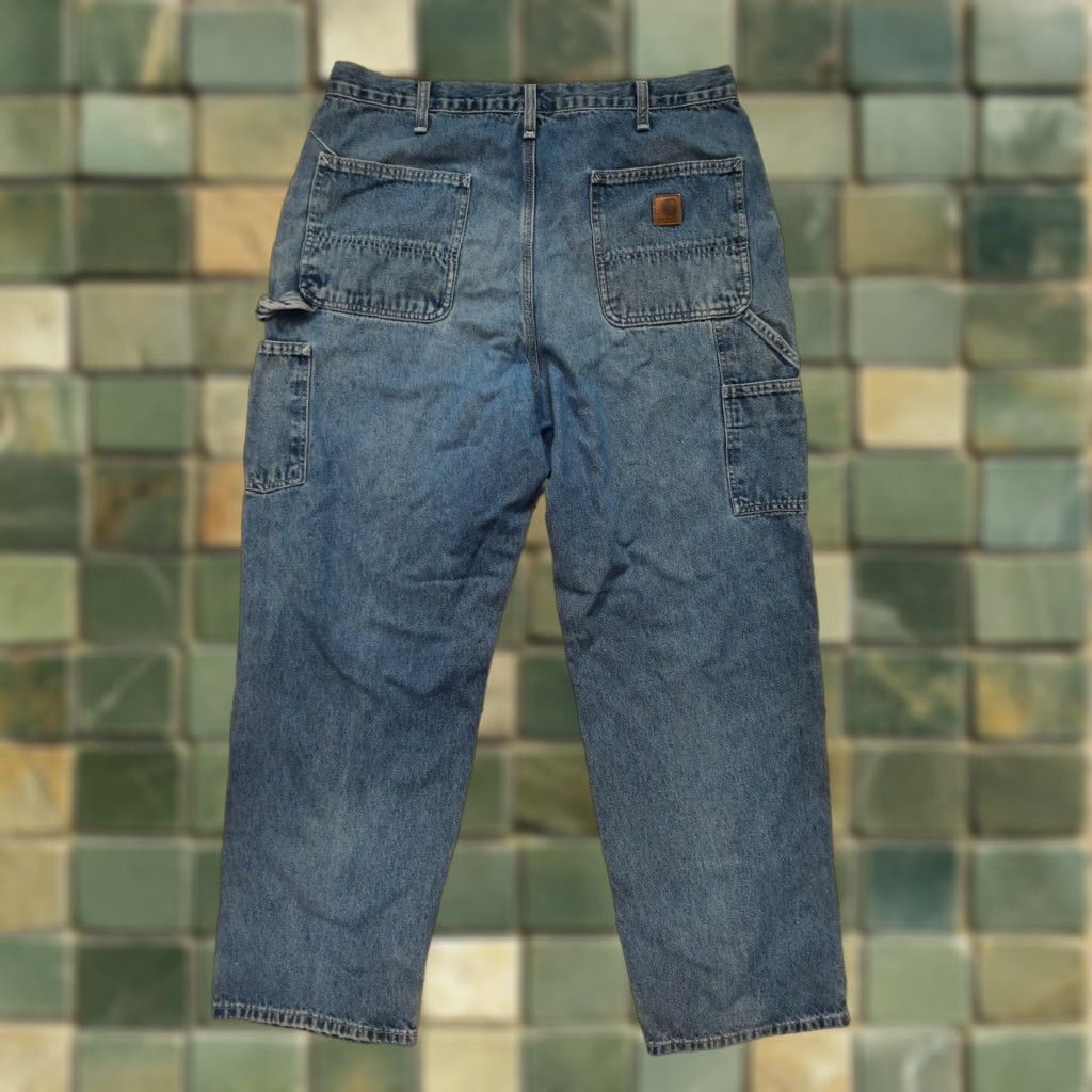 Carhartt Carhartt Jeans Carpenter Loose Original Dungaree Fit 38x32 5-Pocket Design Mens Blue Cotton Straight High Rise Size US 38 / EU 54 - 1 Thumbnail
