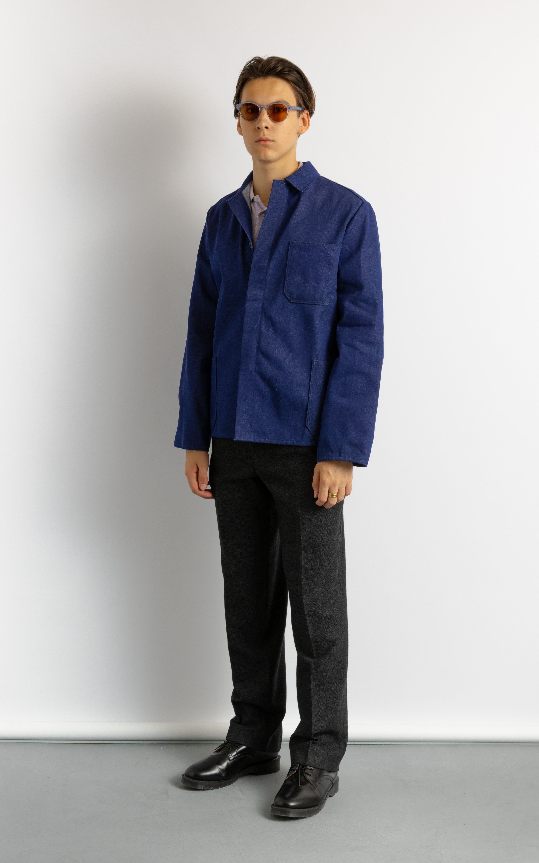 Vintage French Workwear Chore Coat Style Men Jacket 8728 Size US M / EU 48-50 / 2 - 3 Thumbnail