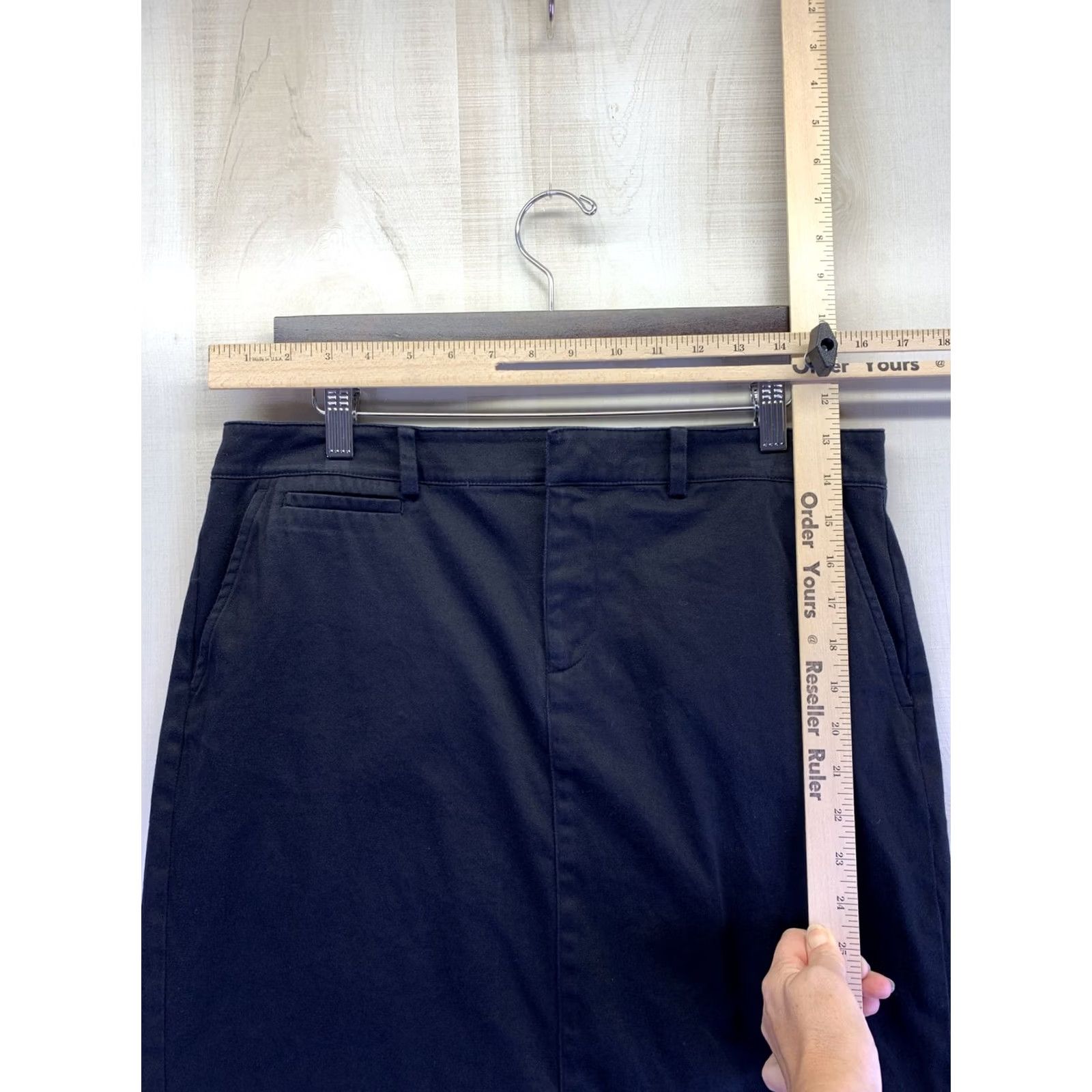 Ralph Lauren VINTAGE? LAUREN RALPH LAUREN Womens Black Stretch Straight Career Skirt Size 10-7413 Size 32" / US 10 / IT 46 - 2 Thumbnail
