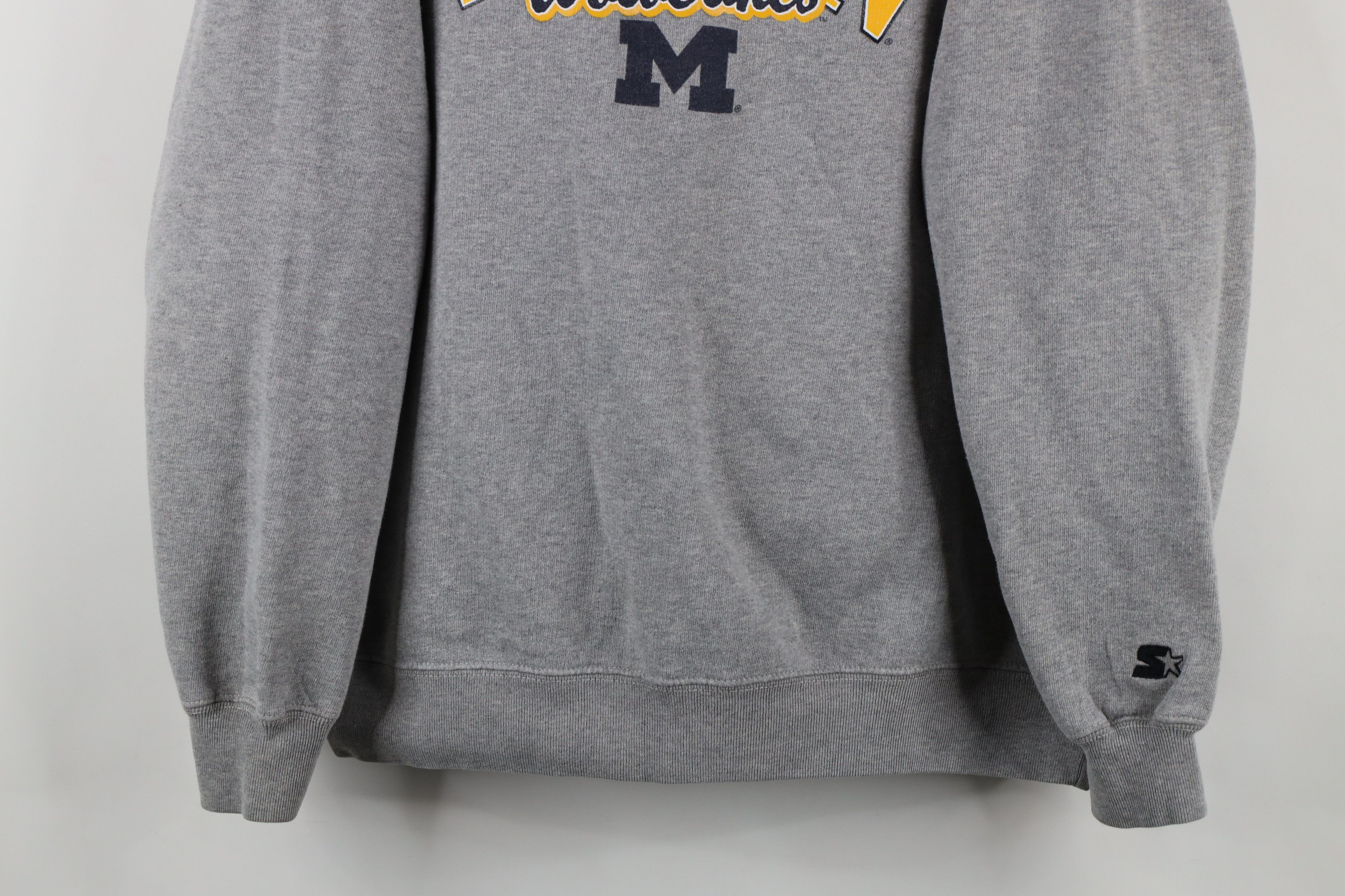 Starter × Vintage Vintage 90s Starter University Michigan Crewneck Sweatshirt Size L / US 10 / IT 46 - 3 Thumbnail