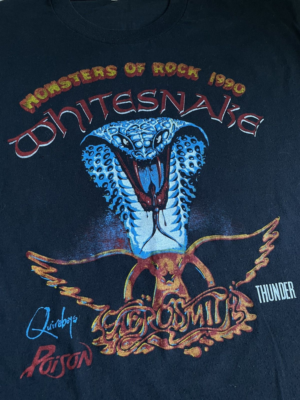 Band Tees Vntg Official Tee Monsters Of Rock 1990 WhiteSnake AeroSmith Size US XXL / EU 58 / 5 - 4 Thumbnail
