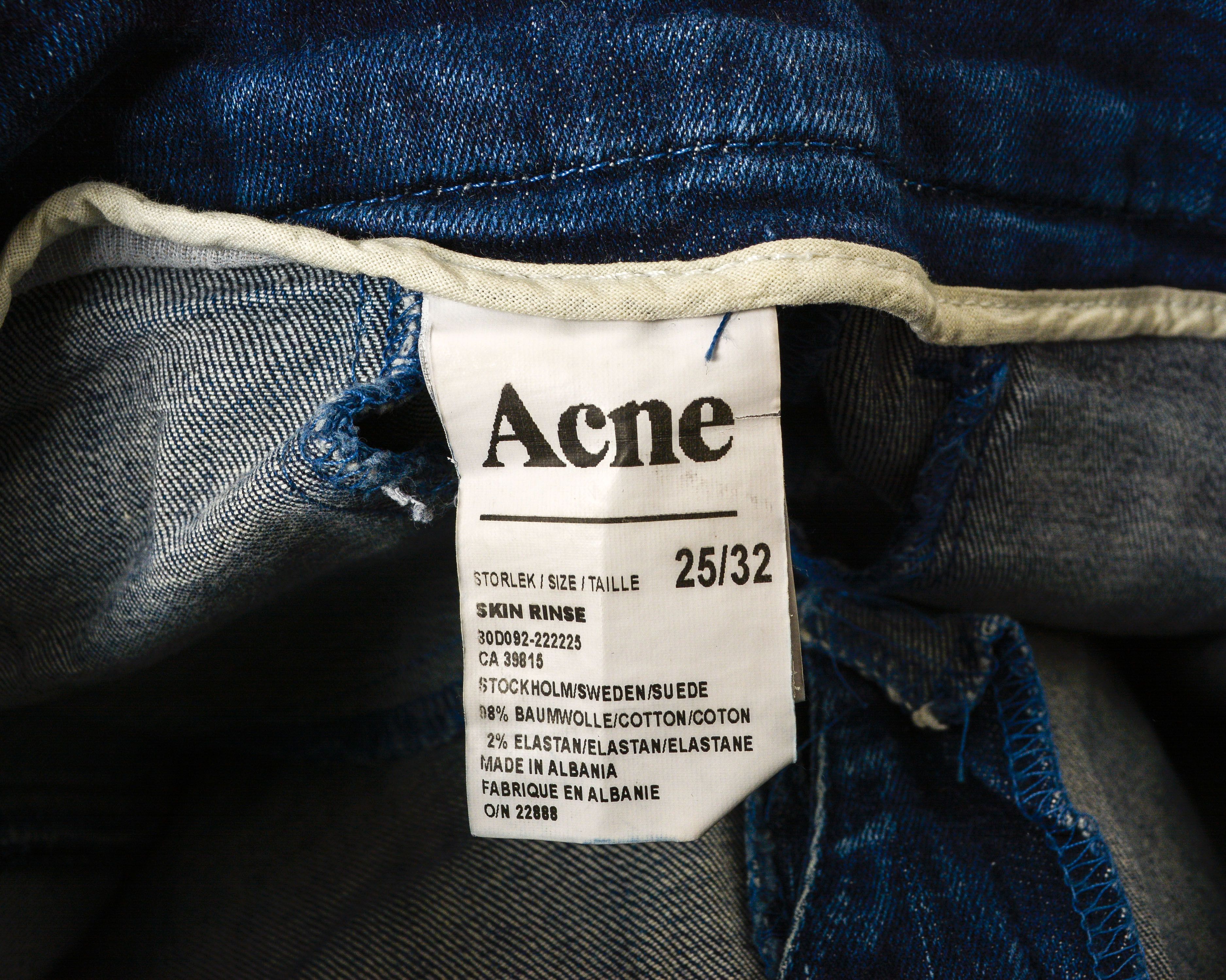 Acne Studios Skin Rinse Jeans Women High Rise Denim W25L32 Raw Slim Size 25" / US 0 / IT 36 - 4 Thumbnail