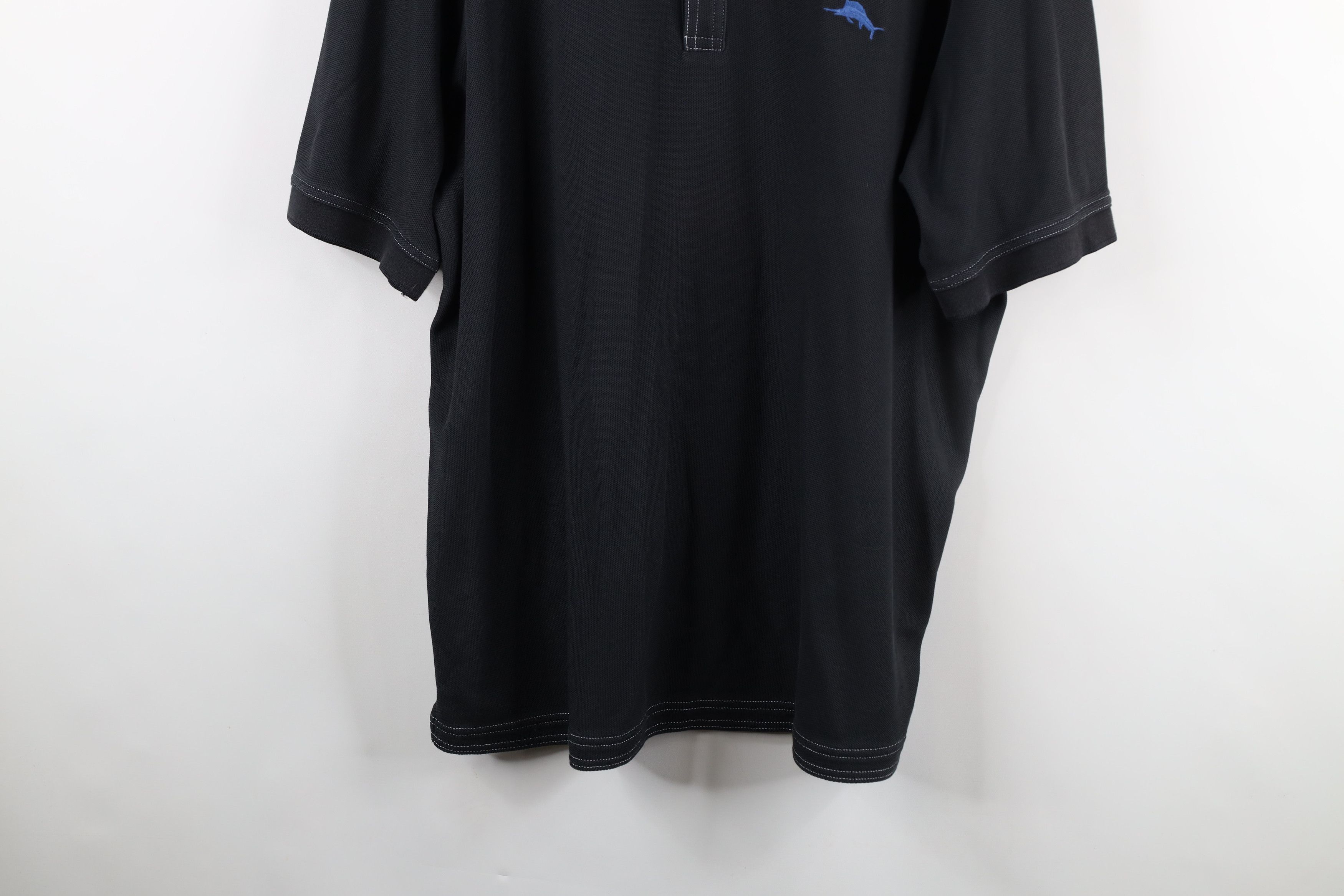 Tommy Bahama × Vintage Tommy Bahama Cotton Knit Collared Golf Polo Shirt Black Size US XL / EU 56 / 4 - 3 Thumbnail
