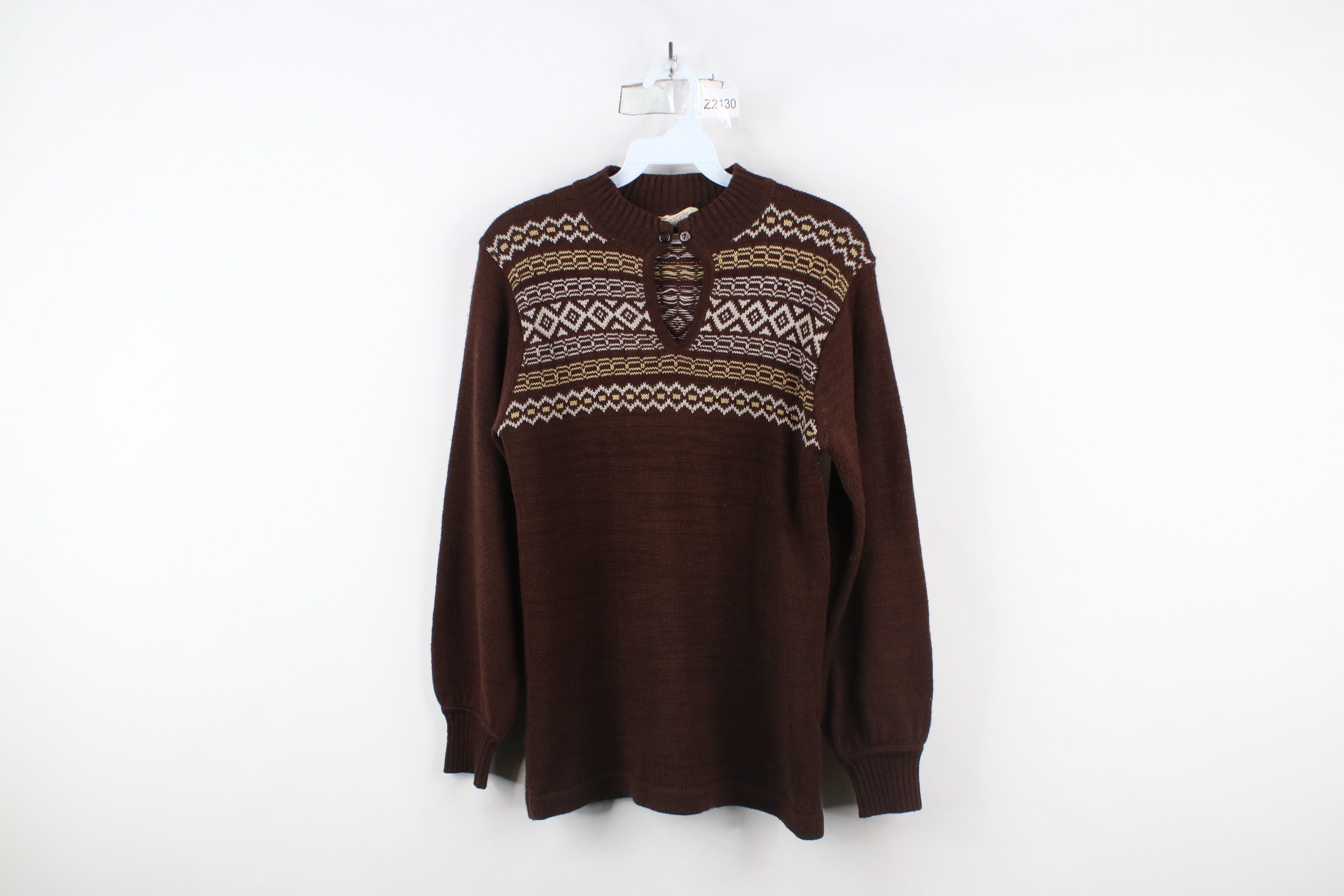 Vintage 60s 70s Mid Century Modern MCM Knit Sweater