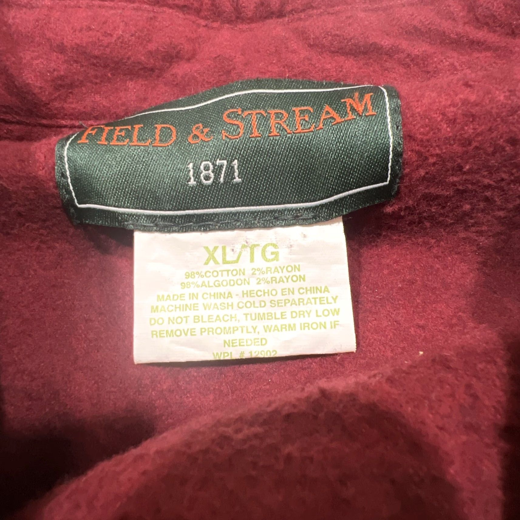 Vintage VINTAGE Field & Stream 1871 Chamois Shirt Men XL Red Long Sleeve Button-Up Shirt Mens Size US XL / EU 56 / 4 - 8 Thumbnail