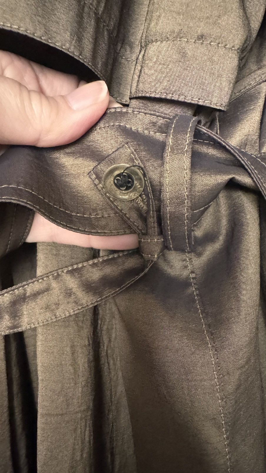 Jones New York × Vintage Vintage Jones New York Olive Double Breasted Trench Coat Size M / US 6-8 / IT 42-44 - 11 Thumbnail