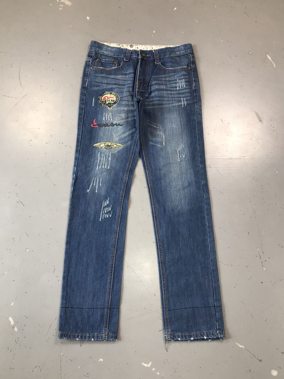 Japanese Brand Vintage Evisu inspired crazy print seagull denim Size US 31 - 2 Thumbnail