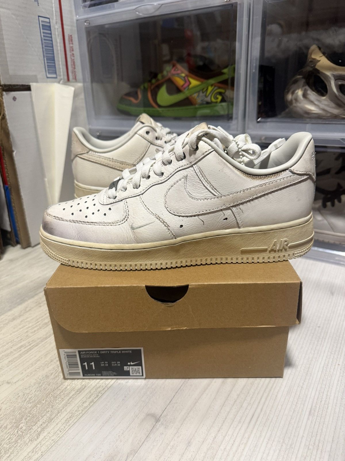 Nike Air Force 1 Low .SWOOSH Dirty Triple White