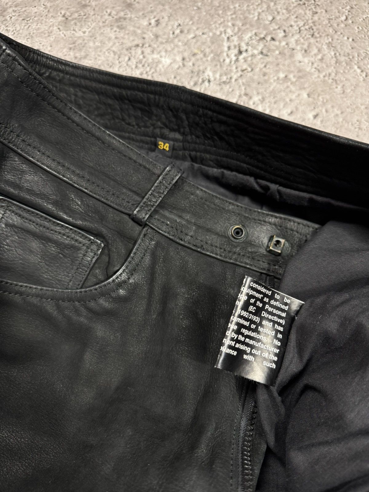 Leather Distressed Leather Pants Black Size 34 Straight Fit Biker Size US 32 / EU 48 - 9 Thumbnail