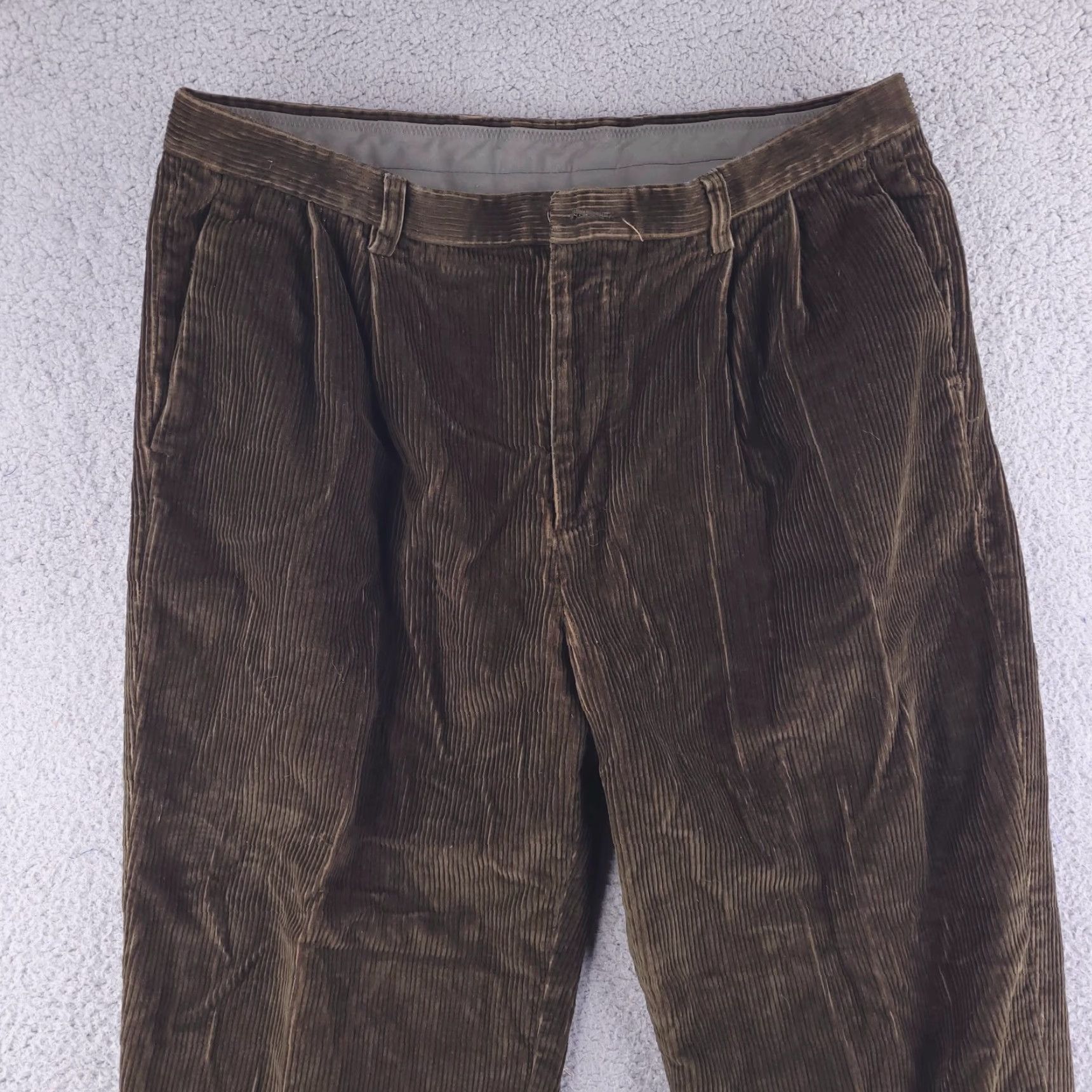Nautica Nautica Pants Mens 35x27 Brown Corduroy Rigger Relaxed Fit Crop Cropped Skate 35 Waist 27 Inseam Size US 35 - 3 Thumbnail