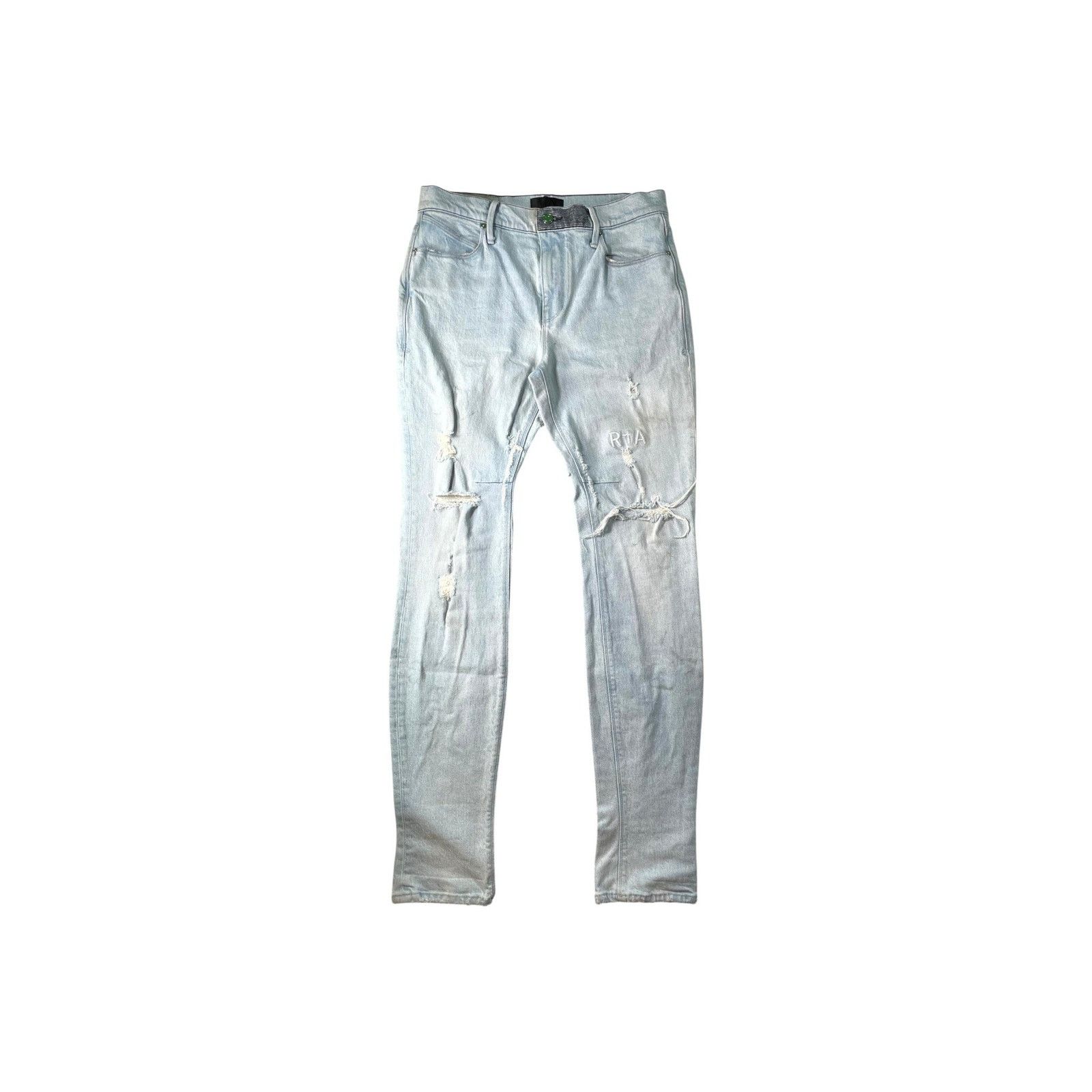 Rta RTA Embroidered Light Wash Jeans Size US 31 - 1 Thumbnail