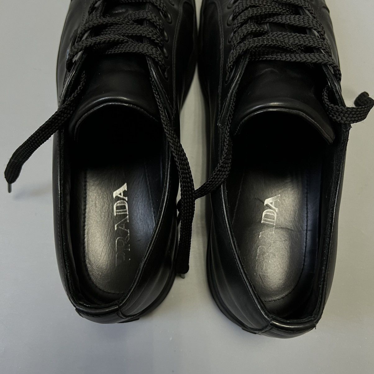 Prada Prada Sneakers Leather Shoes Black Luxury UK 8 men's Size US 9 / EU 42 - 13 Thumbnail