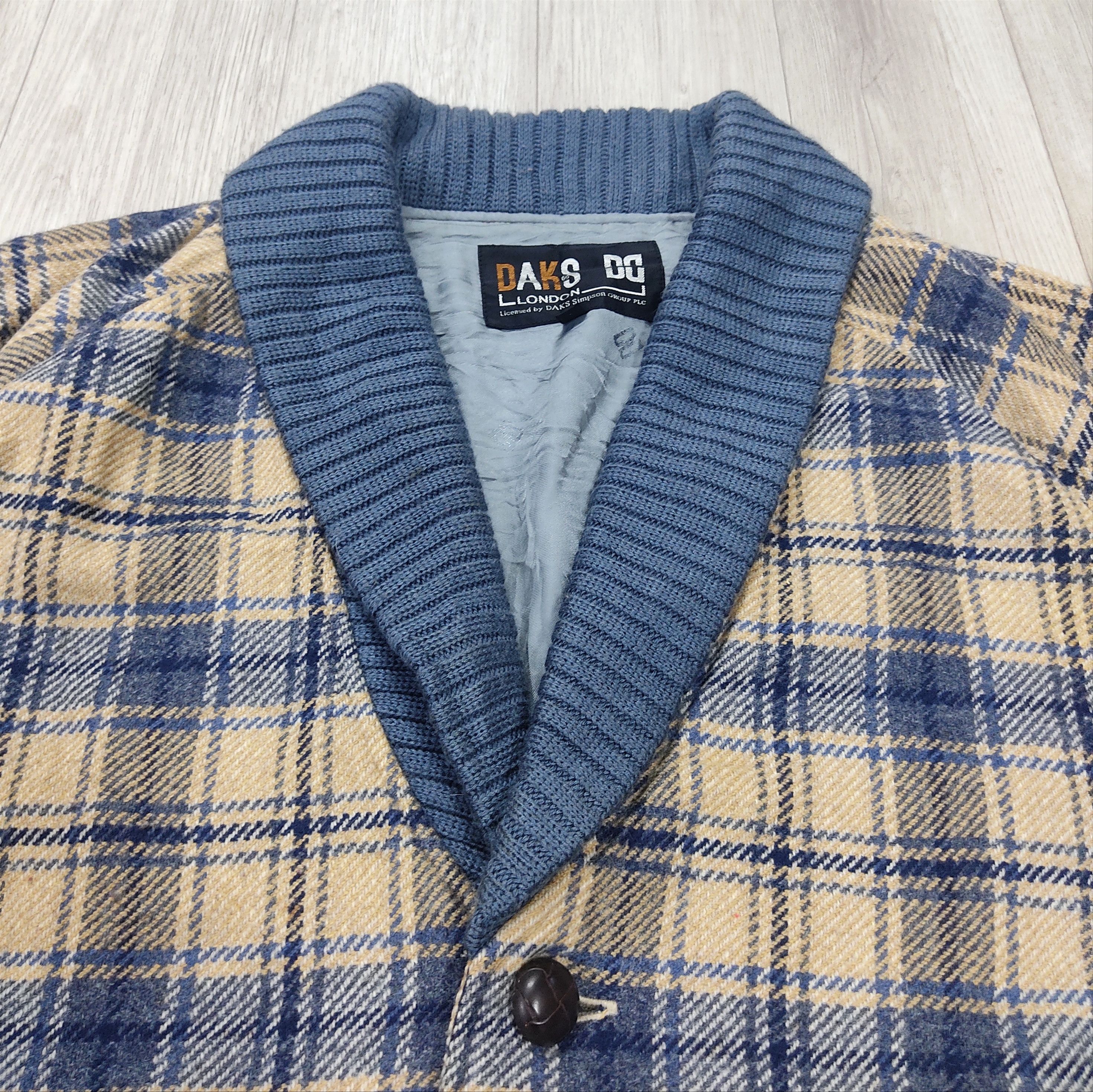 DAKS × Vintage DAKS LONDON Plaid Blouson Men Wool Jacket Size US L / EU 52-54 / 3 - 4 Thumbnail