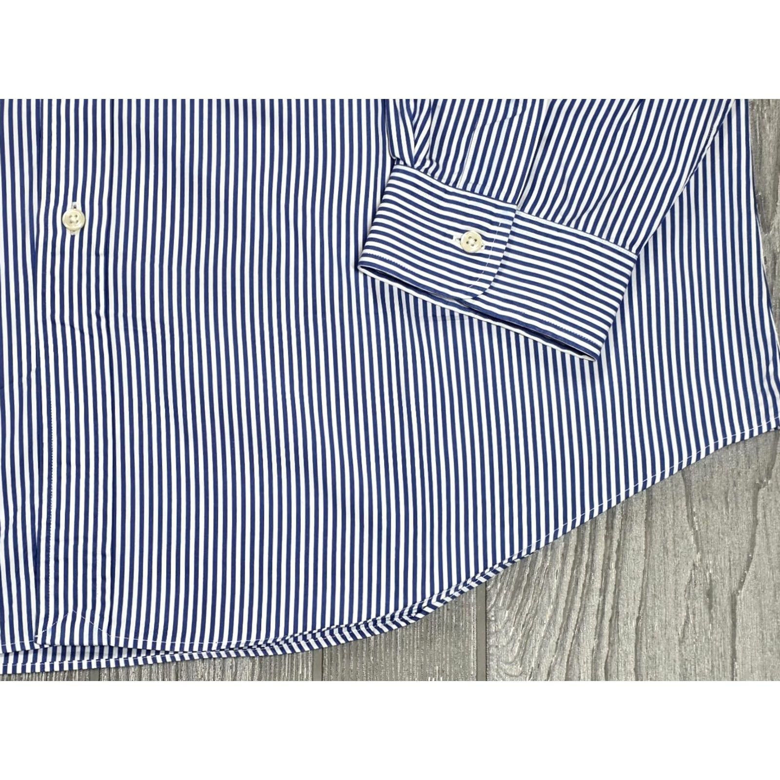 Polo Ralph Lauren Ralph Lauren Polo Long Sleeve Shirt Men 2X Blue Stripe Polo Pony Poplin Bengal Button-Up OCBD Regular Fit Classic Size US XXL / EU 58 / 5 - 4 Thumbnail