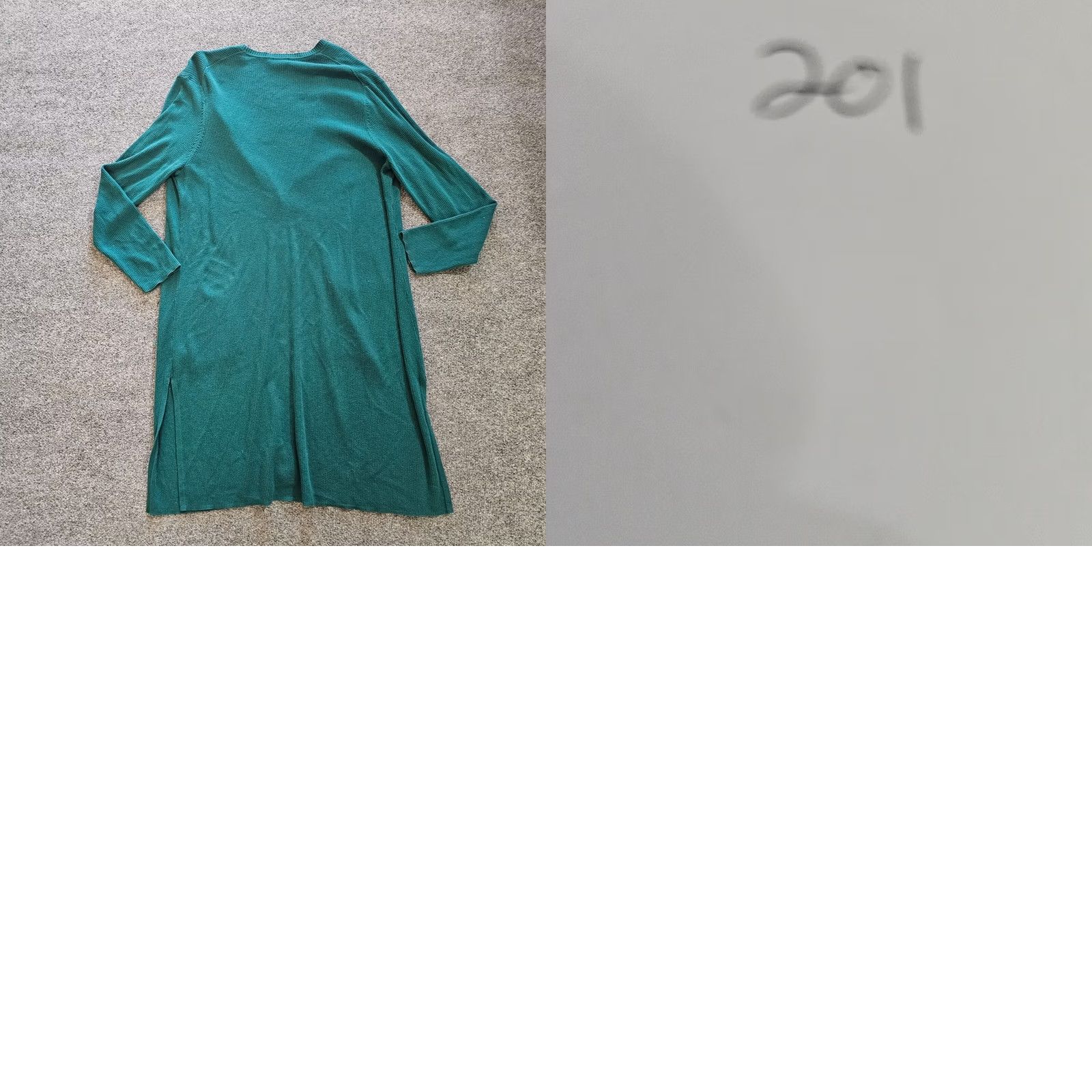J. Jill J Jill Cardigan Sweater Womens XL Green Ribbed Long Sleeve Duster Casual Knit Silk Blend Pockets Size XL / US 12-14 / IT 48-50 - 8 Thumbnail