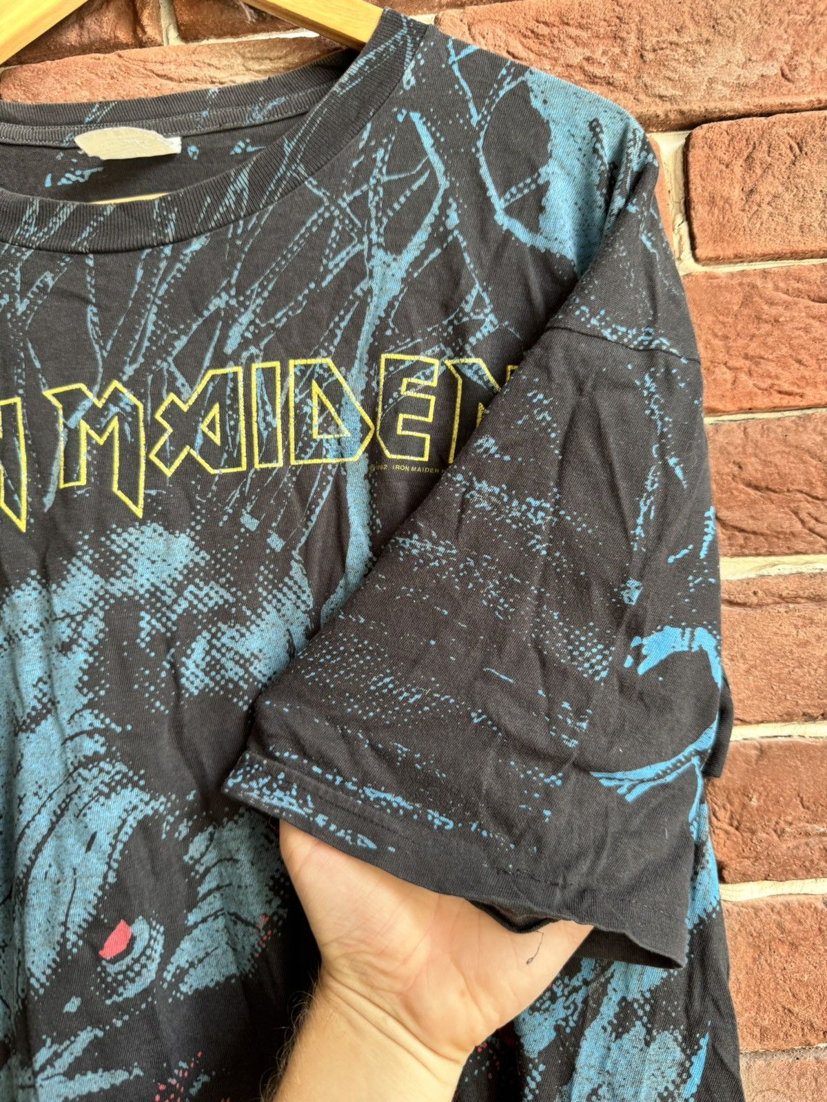 Band Tees × Iron Maiden × Vintage Vintage 90s Iron Maiden Fear Dark All Over Print Band Tee XL Size US XL / EU 56 / 4 - 7 Thumbnail