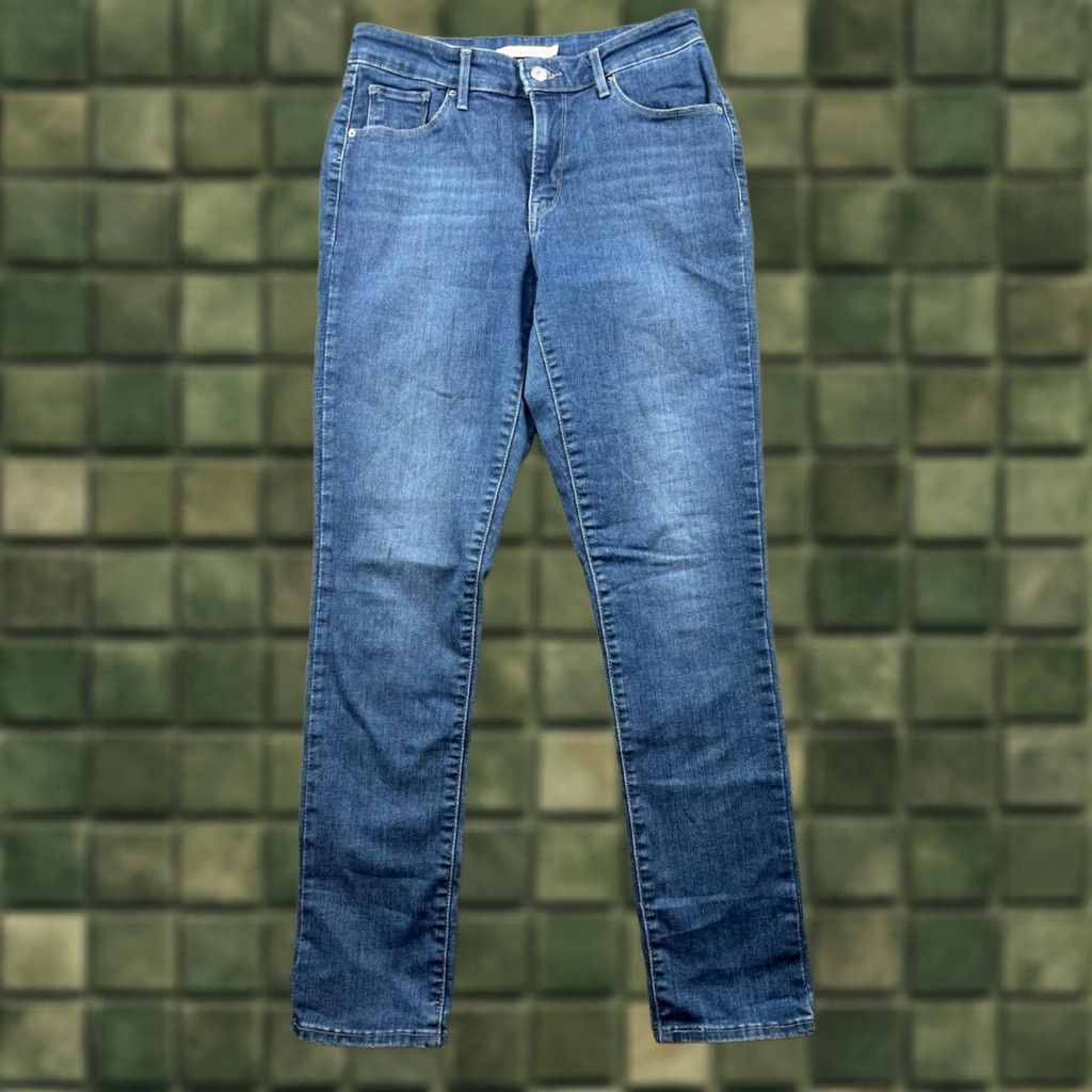 Levi's Levi's Skinny Jeans Women's Blue Denim Size 8 Regular 29x28 Classic Mid-Rise 721 Leather Logo Pocket Belt Loops Size 30" / US 8 / IT 44 - 1 Thumbnail