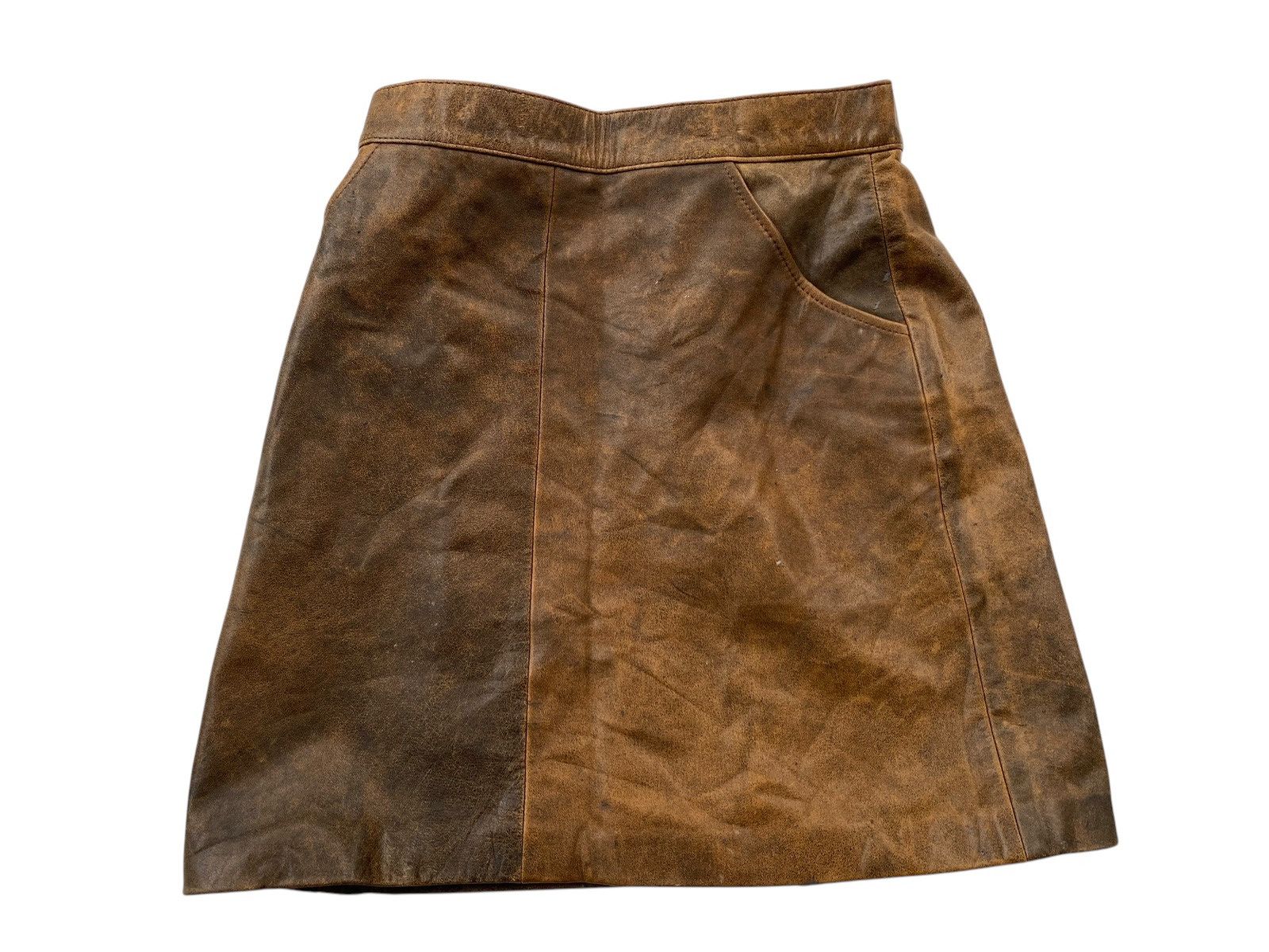 Genuine Leather × Japanese Brand × Vintage Vtg Leather Skirt Pou Let Size M / US 6-8 / IT 42-44 - 2 Thumbnail