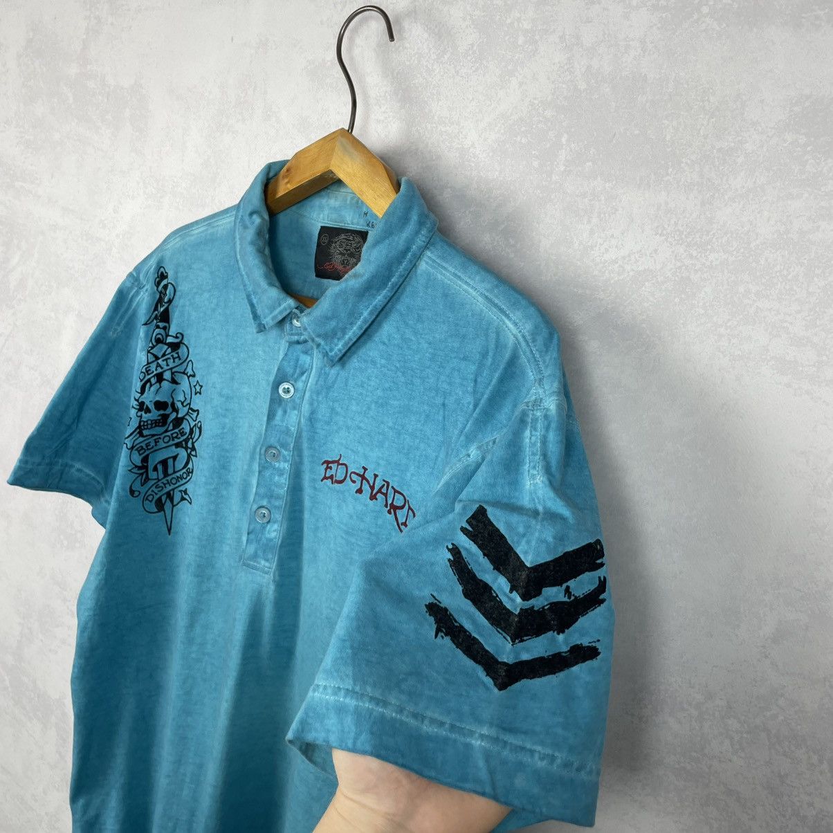 Christian Audigier × Ed Hardy Ed Hardy Big Logo Mens Polo Shirt Size L-XL Size US XL / EU 56 / 4 - 6 Thumbnail