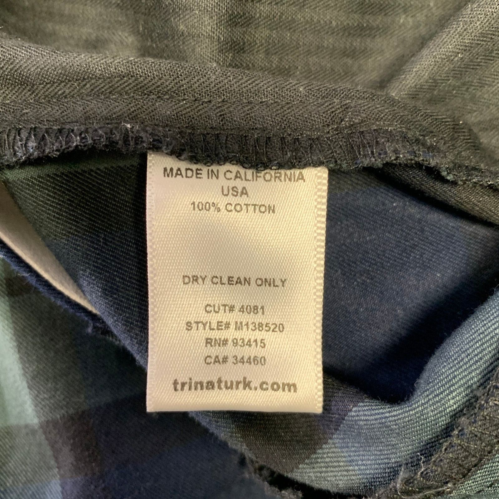 Mr Turk MR TURK Size 34 Green Navy Plaid Cotton Zip Fly Casual Pants Size US 34 / EU 50 - 4 Thumbnail