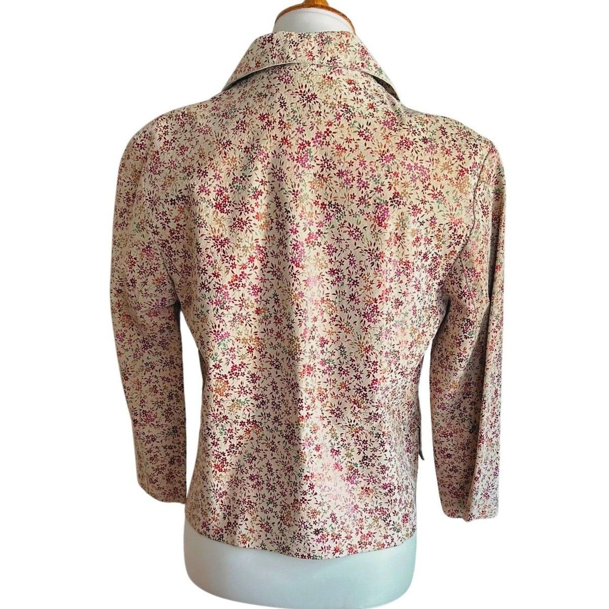Express Floral Metallic Leather Jacket, 80's MINT condition Size M / US 6-8 / IT 42-44 - 3 Thumbnail
