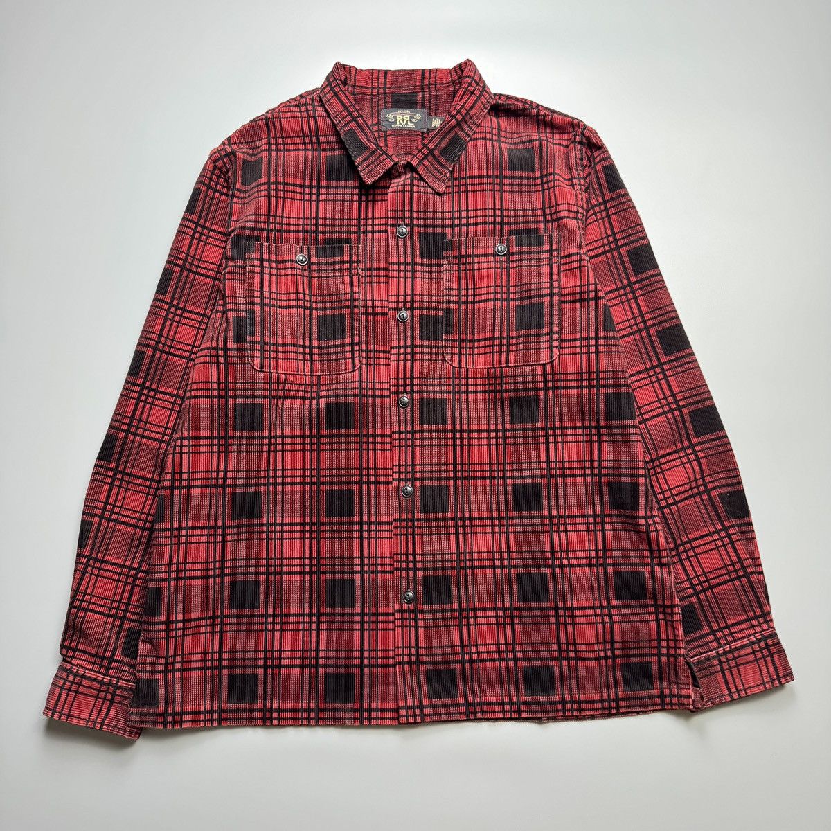 RRL Ralph Lauren RRL - Corduroy Monterey Checked Camp Shirt Size US XL / EU 56 / 4 - 1 Thumbnail