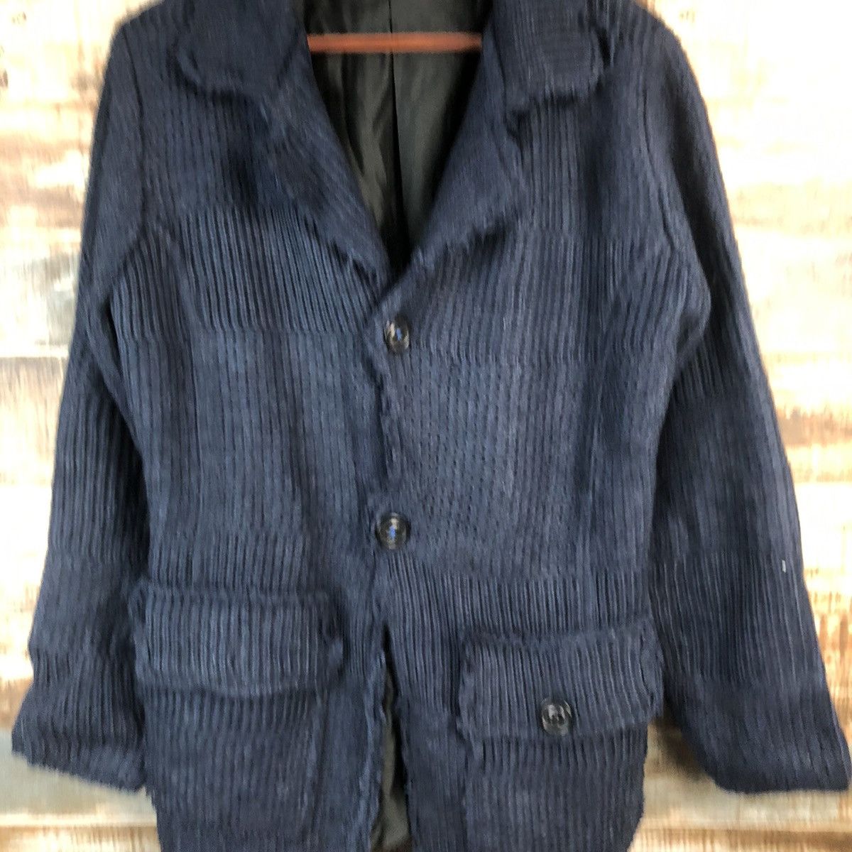 Vintage DL Japan Dark Blue ripped Cardigan Knitwear #C527 Size US M / EU 48-50 / 2 - 5 Thumbnail