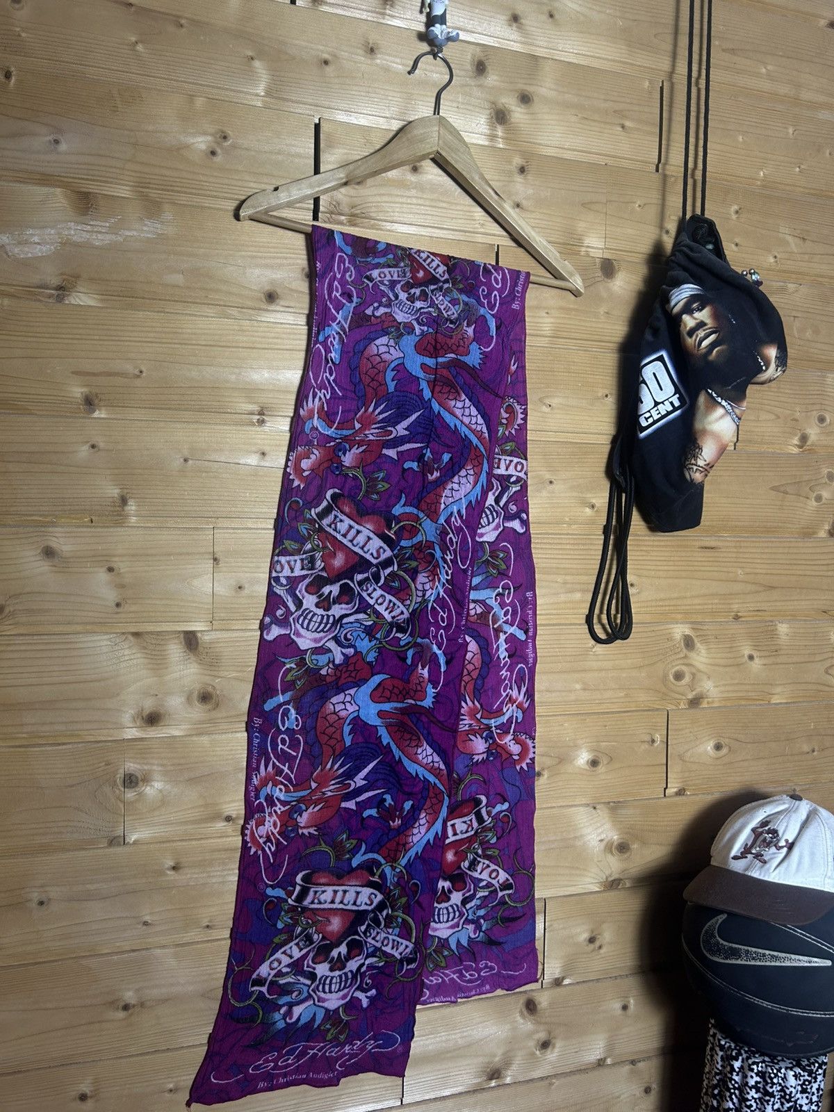 Ed Hardy Ed Hardy graphics scarf Size ONE SIZE - 2 Thumbnail