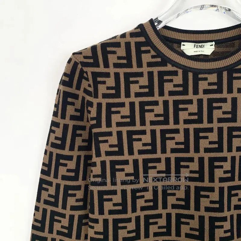 Fendi Fendi Brown Logo Knit Women’s Sweatshirt . Size S / US 4 / IT 40 - 3 Thumbnail