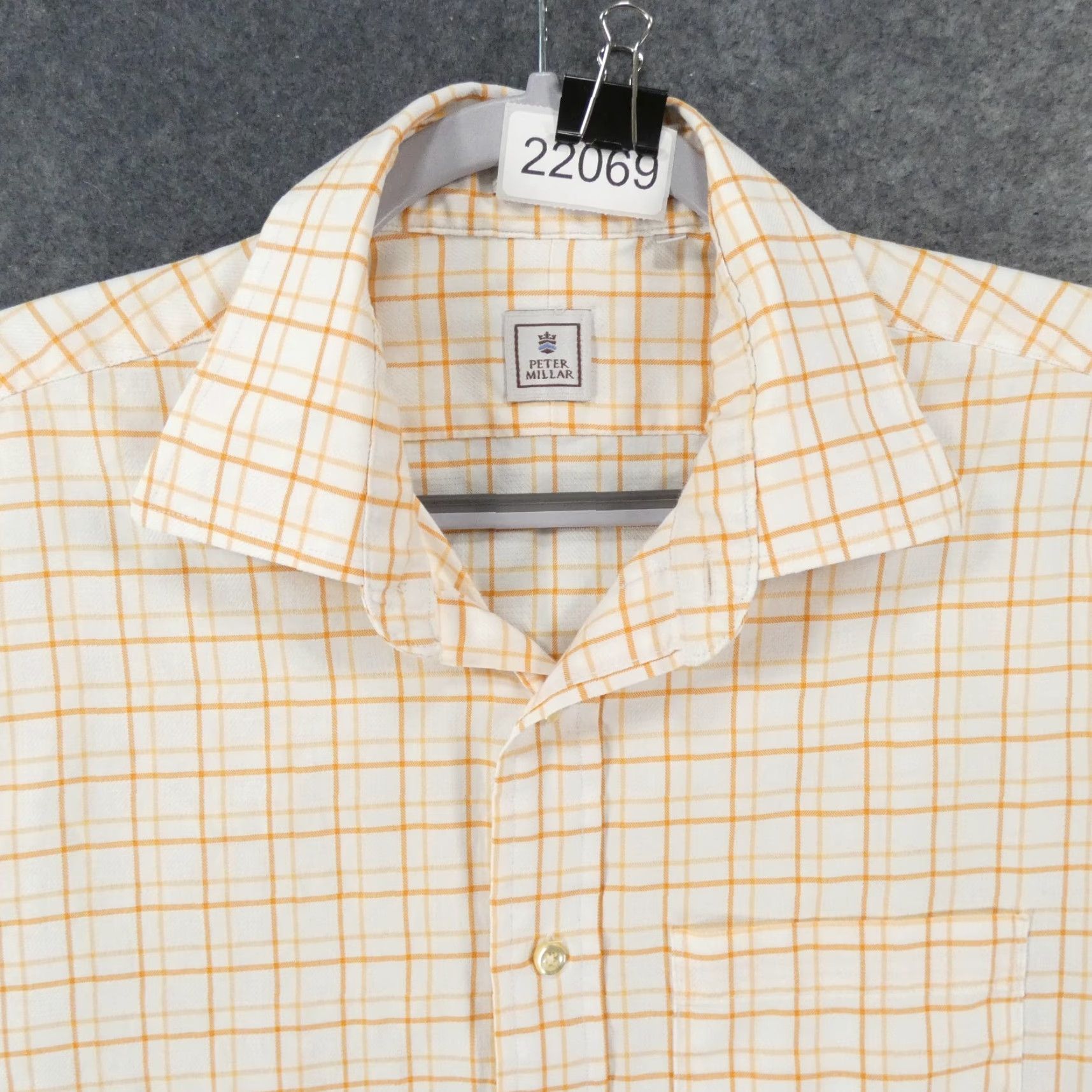 Peter Millar Peter Millar Shirt Mens Large Long Sleeve Button-Up Orange White Plaid Size US L / EU 52-54 / 3 - 2 Thumbnail