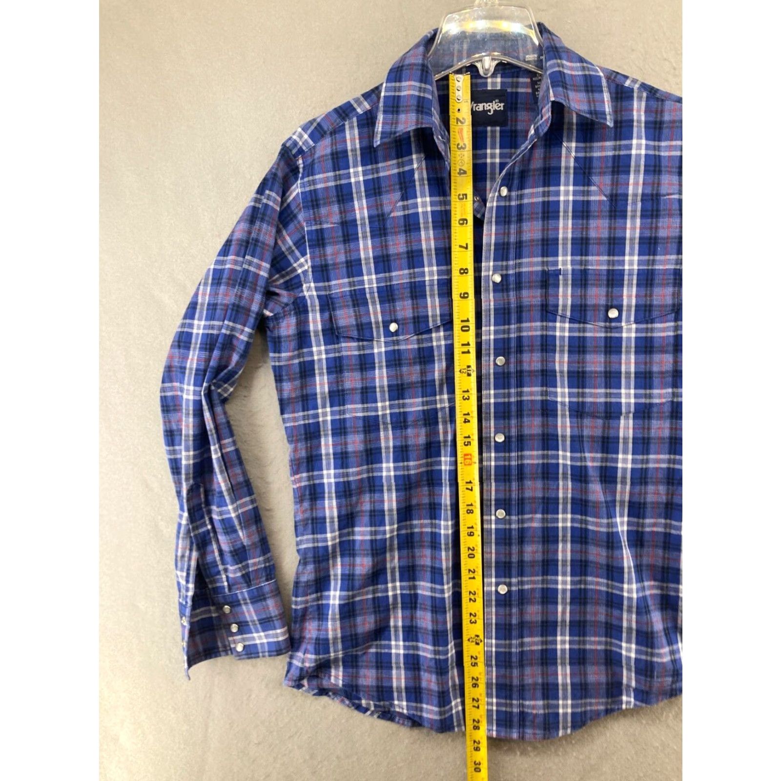 Wrangler Wrangler Western Plaid Button-Up Shirt Mens Small Blue Size US S / EU 44-46 / 1 - 3 Thumbnail