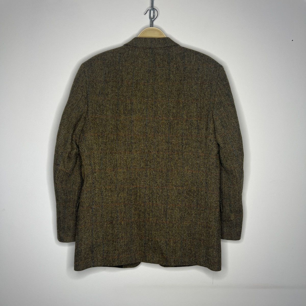 Designer × Harris Tweed × Vintage Vtg Harris Tweed Khaki Green Coat WOOL Jacket Blazer 40 R Size 40R - 11 Thumbnail