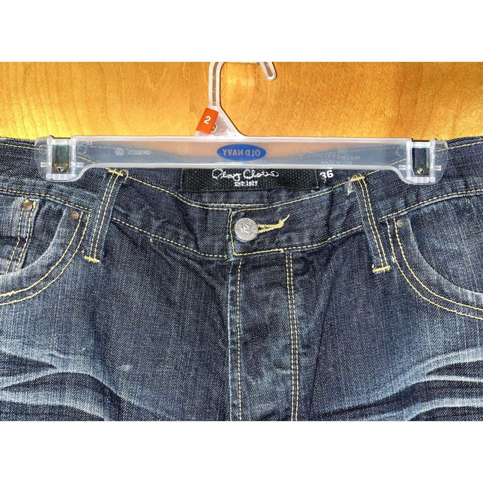 Vintage Play Cloths Shorts Mens 36 Dark Blue Denim Distressed Flat Front Urban Size US 36 / EU 52 - 2 Thumbnail