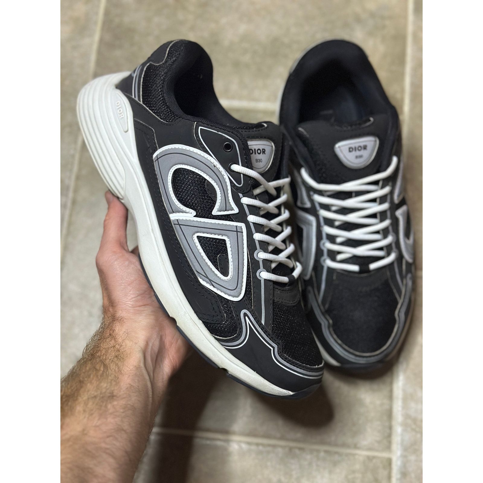Dior Size 11 - Dior B30 Black Grey Sneakers Size US 11 / EU 44 - 1 Thumbnail