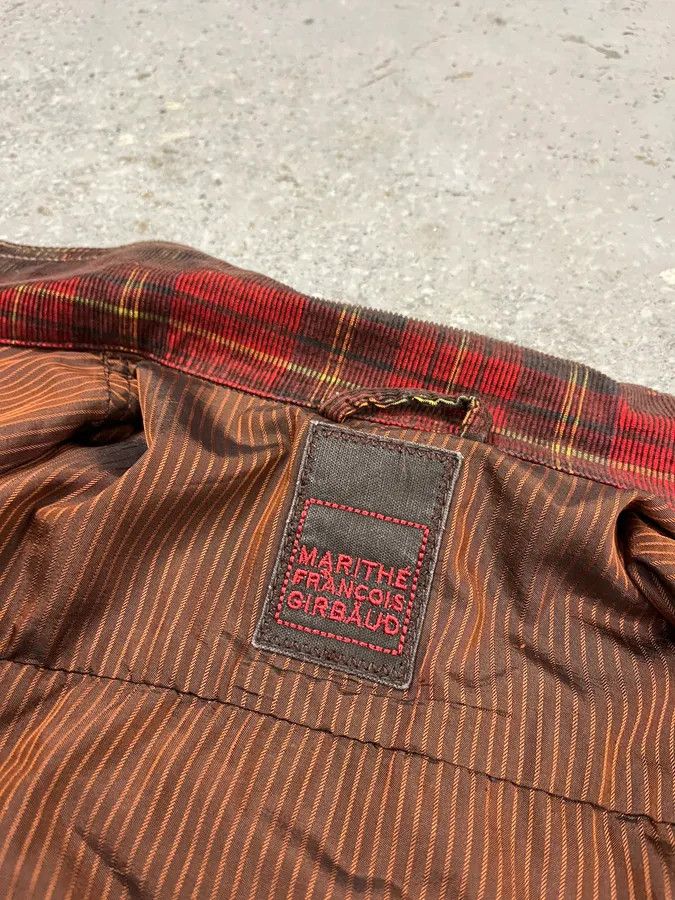 Marithe + Francois Girbaud 2000s Marithé + François Girbaud Red Tartan Velvet Buttoned Jacket Size XS / US 0-2 / IT 36-38 - 10 Thumbnail