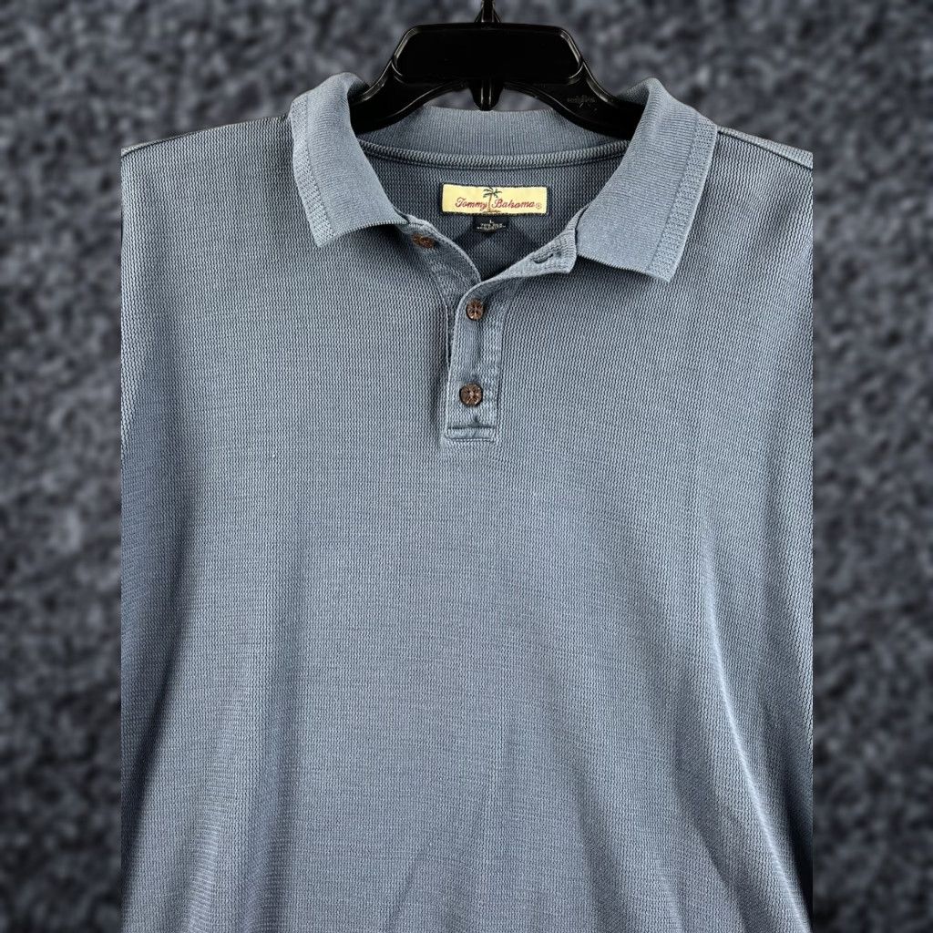 Tommy Bahama Tommy Bahama Polo Shirt Adult Mens L Blue Marlin Casual Cotton Rugby Polo Size US L / EU 52-54 / 3 - 1 Thumbnail