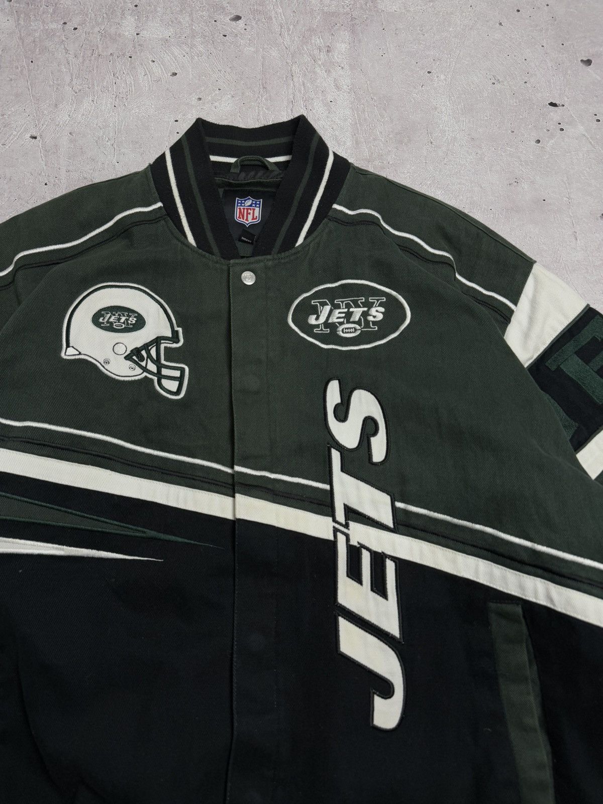 NFL Vintage New York Jets NFL Bomber Jacket 90s Size US XXL / EU 58 / 5 - 4 Thumbnail