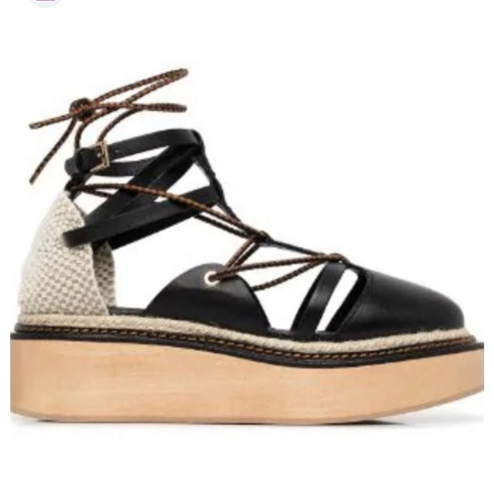 Ulla Johnson Ulla Johnson Salinas Sandals 6/36 Black Leather Platform Size US 6 / IT 36 - 1 Thumbnail