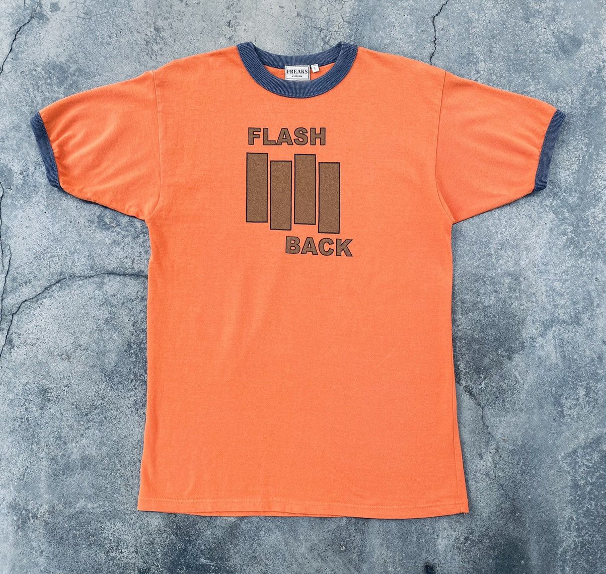 Vintage Flash Back Rip Off Black Flag Ringer Tees