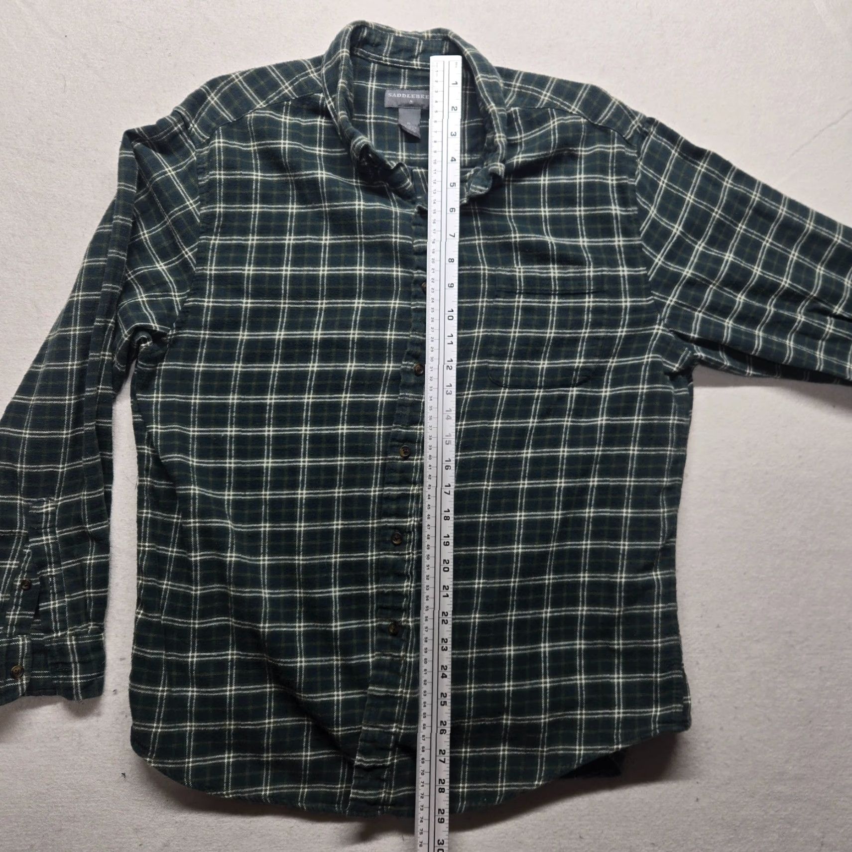 Vintage Saddlebred Shirt Button-Up Plaid Blue Check Brown Cotton Adult Men's XL Fall Winter Casual Classic Size US XL / EU 56 / 4 - 7 Thumbnail