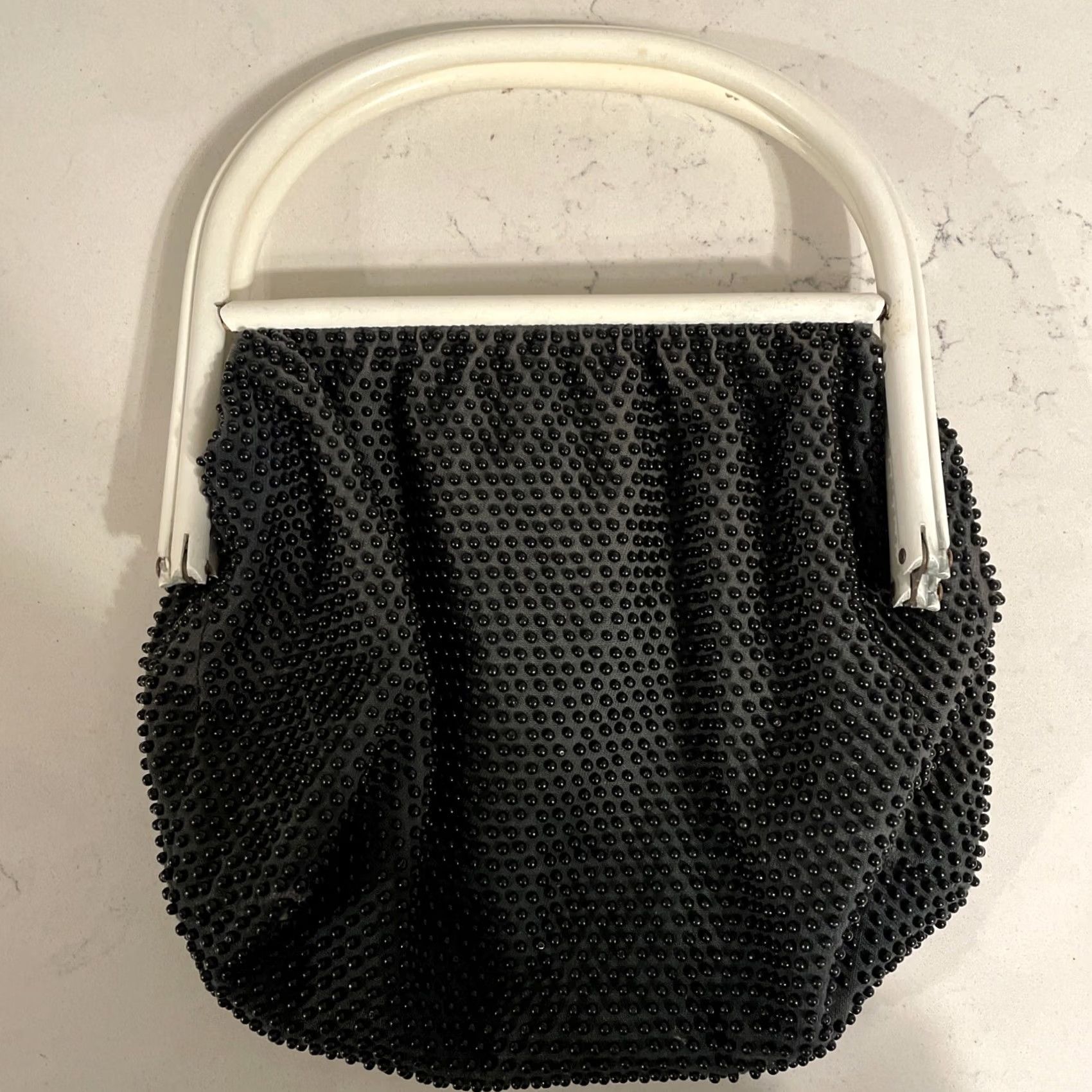 Vintage VINTAGE Purse Beaded Reversible White Black 1950s 60s Women Eveningwear Size ONE SIZE - 4 Thumbnail