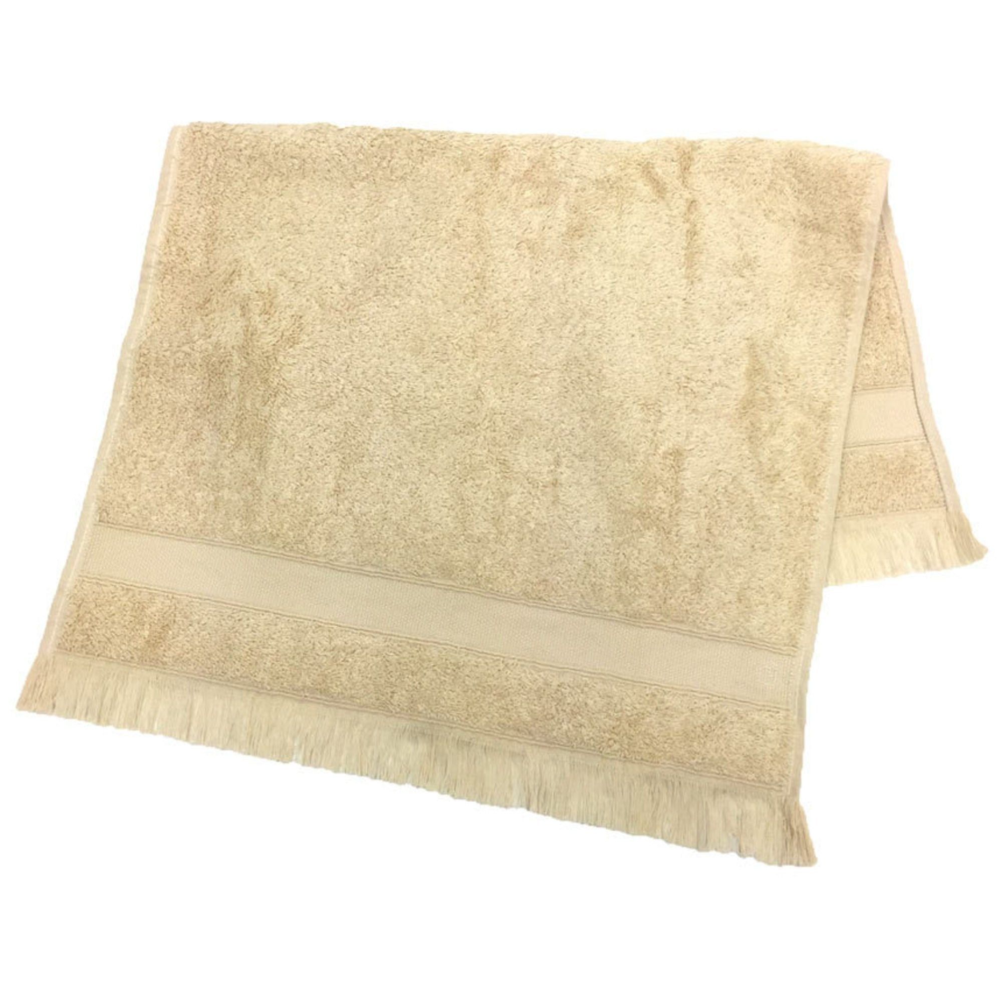 image of Hermes Face Towel Serviette Invite 100930M 02 Cotton Silk Beige Men Women Unisex in White