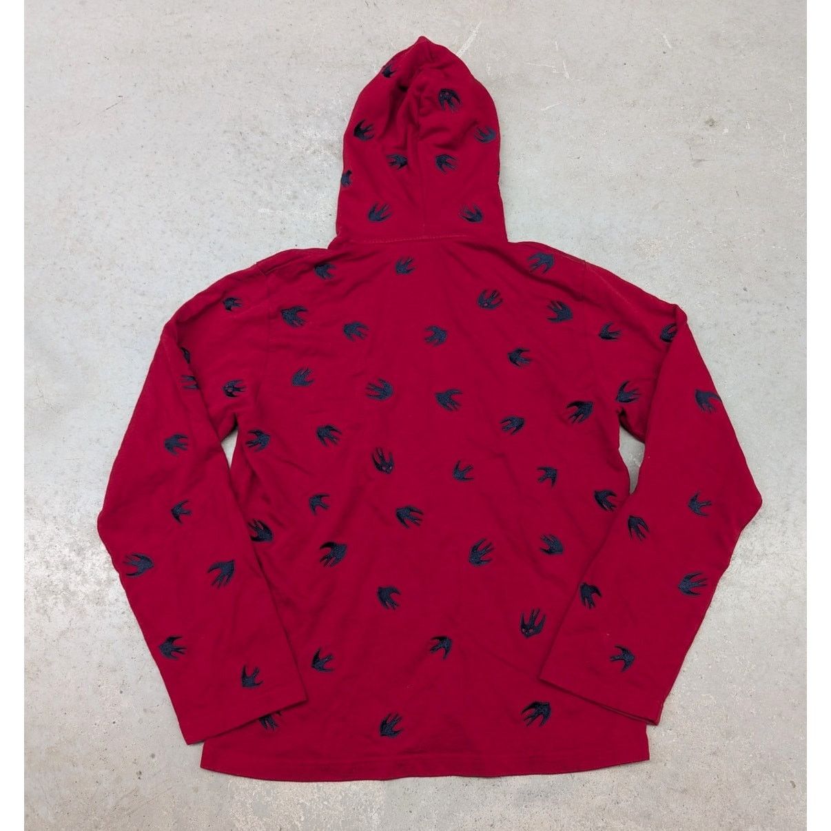 Alexander McQueen McQ Alexander McQueen Red and Navy Cutup Coverlock Hoodie Size US S / EU 44-46 / 1 - 2 Thumbnail