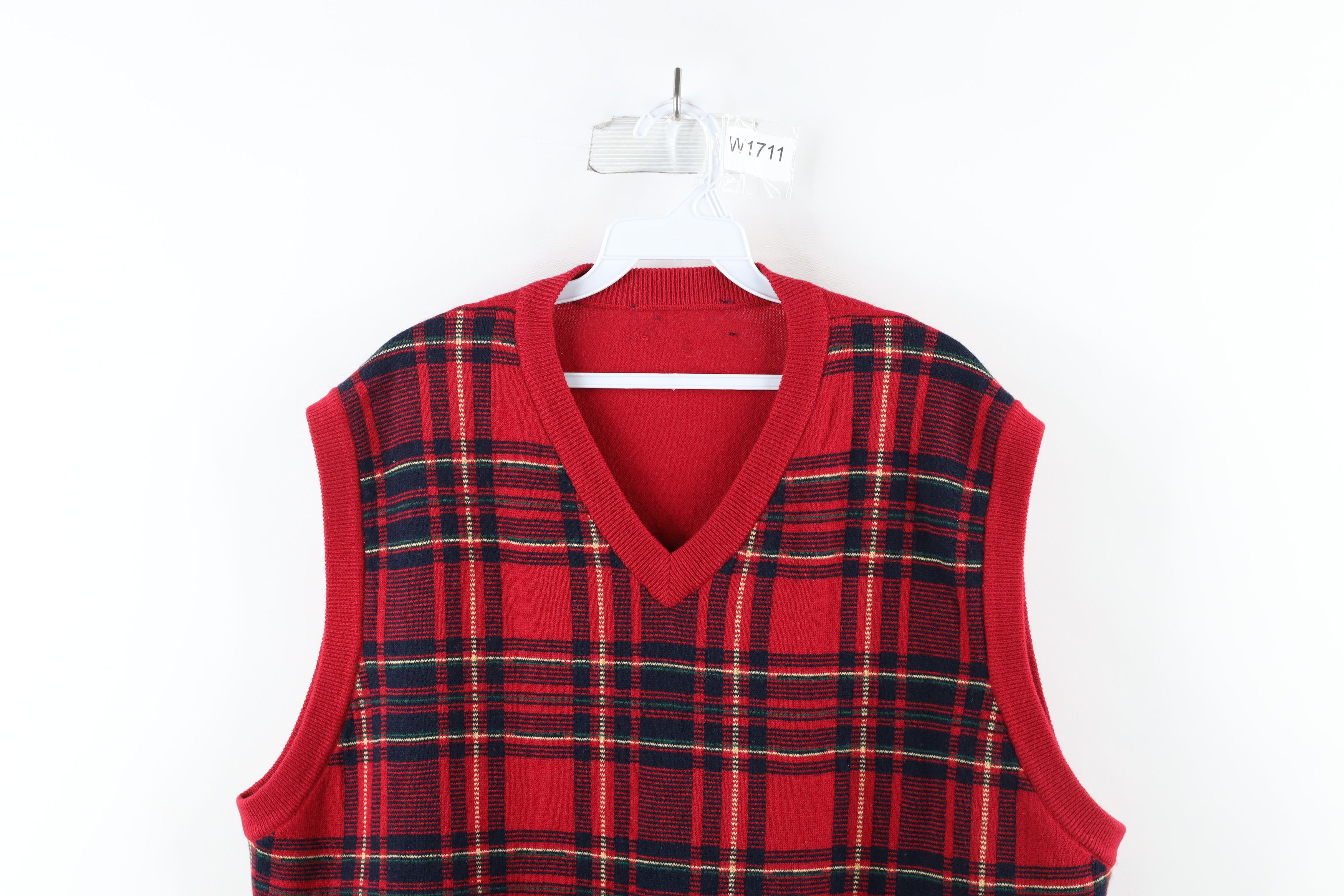 Vintage Vintage 90s Streetwear Blend Knit V-Neck Sweater Vest Plaid Size US XL / EU 56 / 4 - 2 Thumbnail