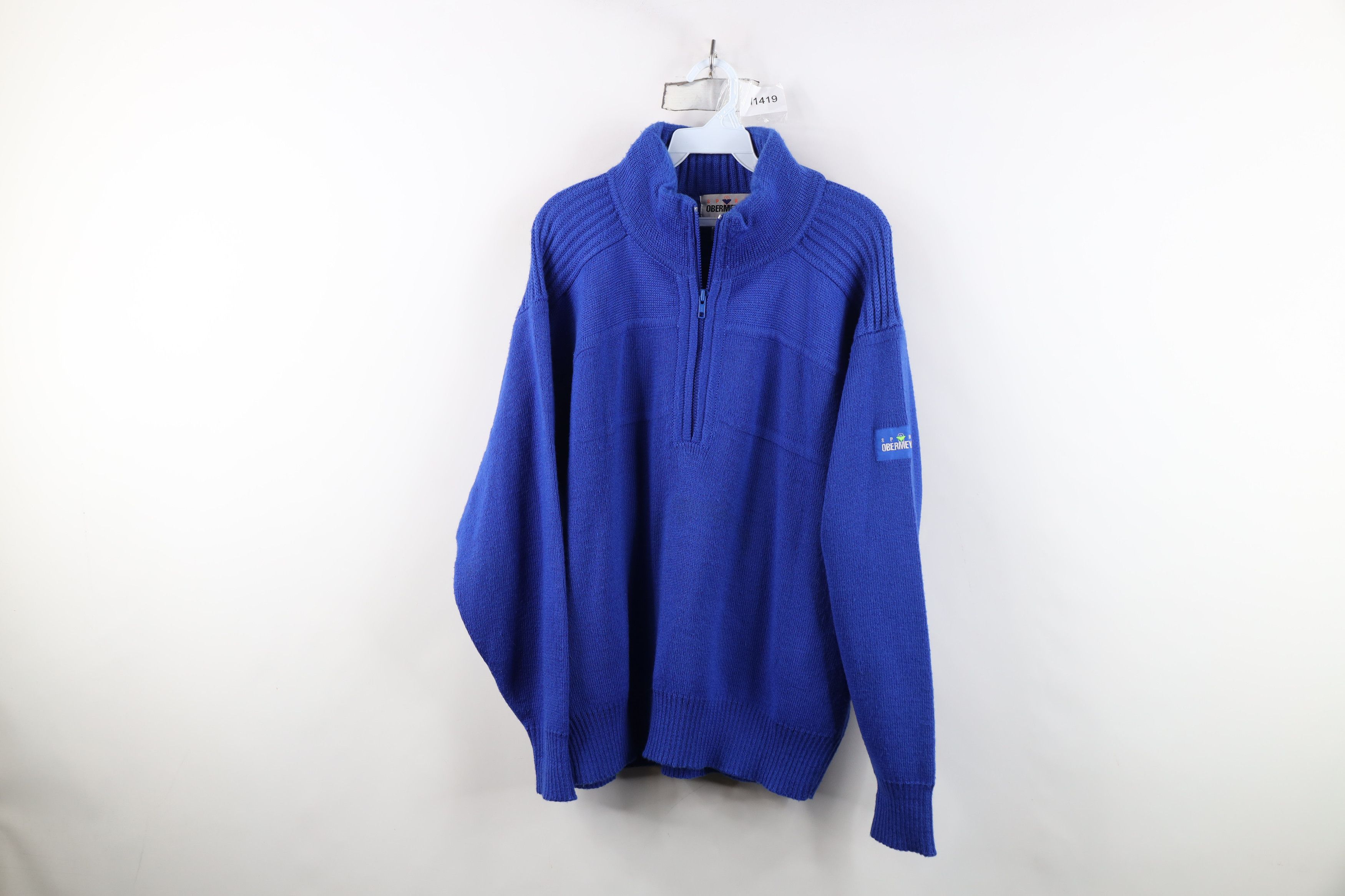 Vintage Vintage 90s Streetwear Knit Heavyweight Half Zip Sweater Size US L / EU 52-54 / 3 - 1 Thumbnail